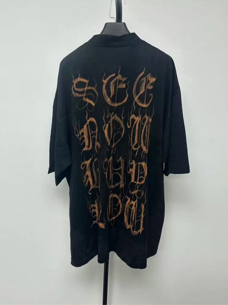 Balenciaga Balenciaga Sanskrit Logo Mud Dye Short Sleeve T-Shirt Size US S / EU 44-46 / 1 - 2 Thumbnail