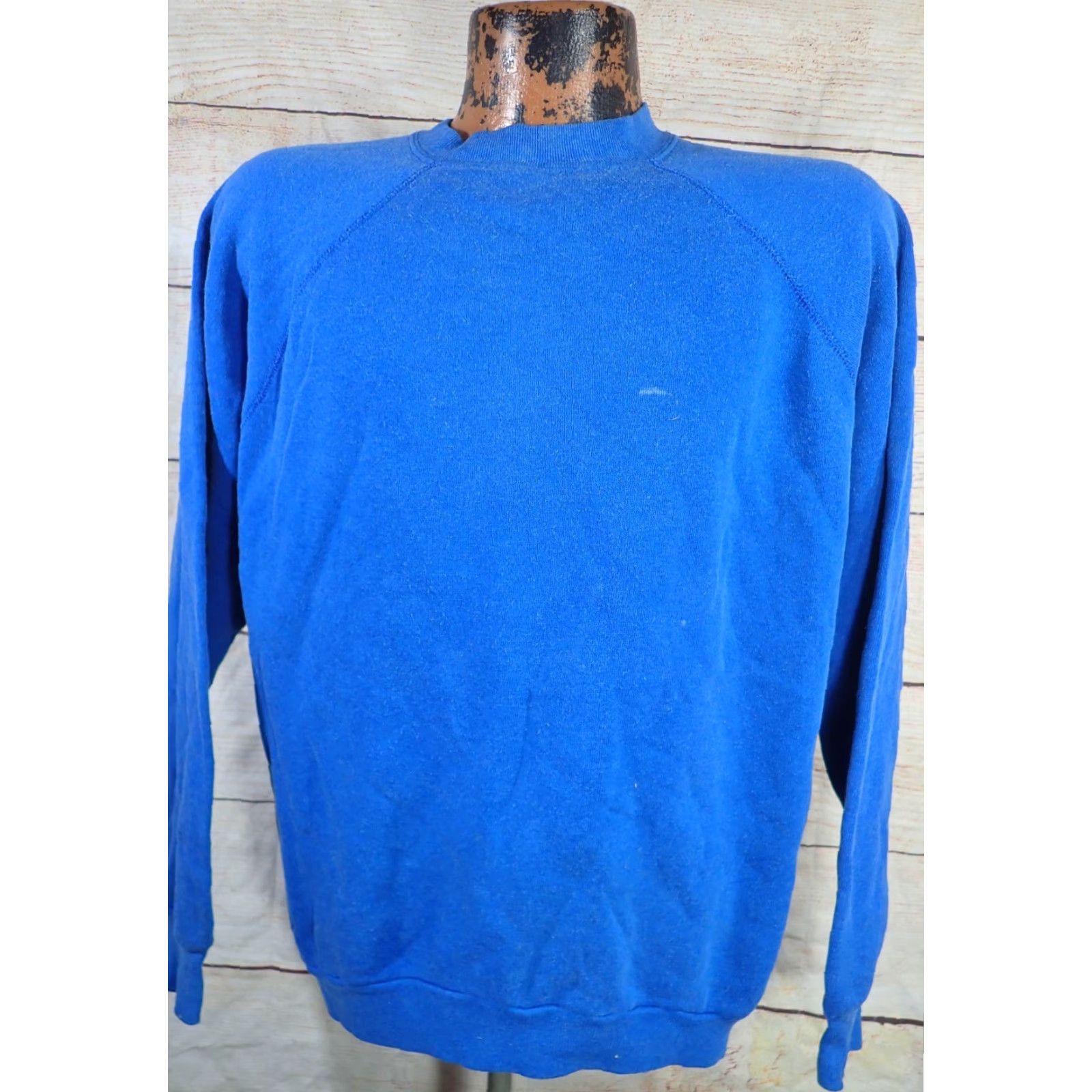 Tultex VINTAGE Tultex 60's 70's Blue Raglan Sweatshirt XL Mens Size US XL / EU 56 / 4 - 2 Thumbnail
