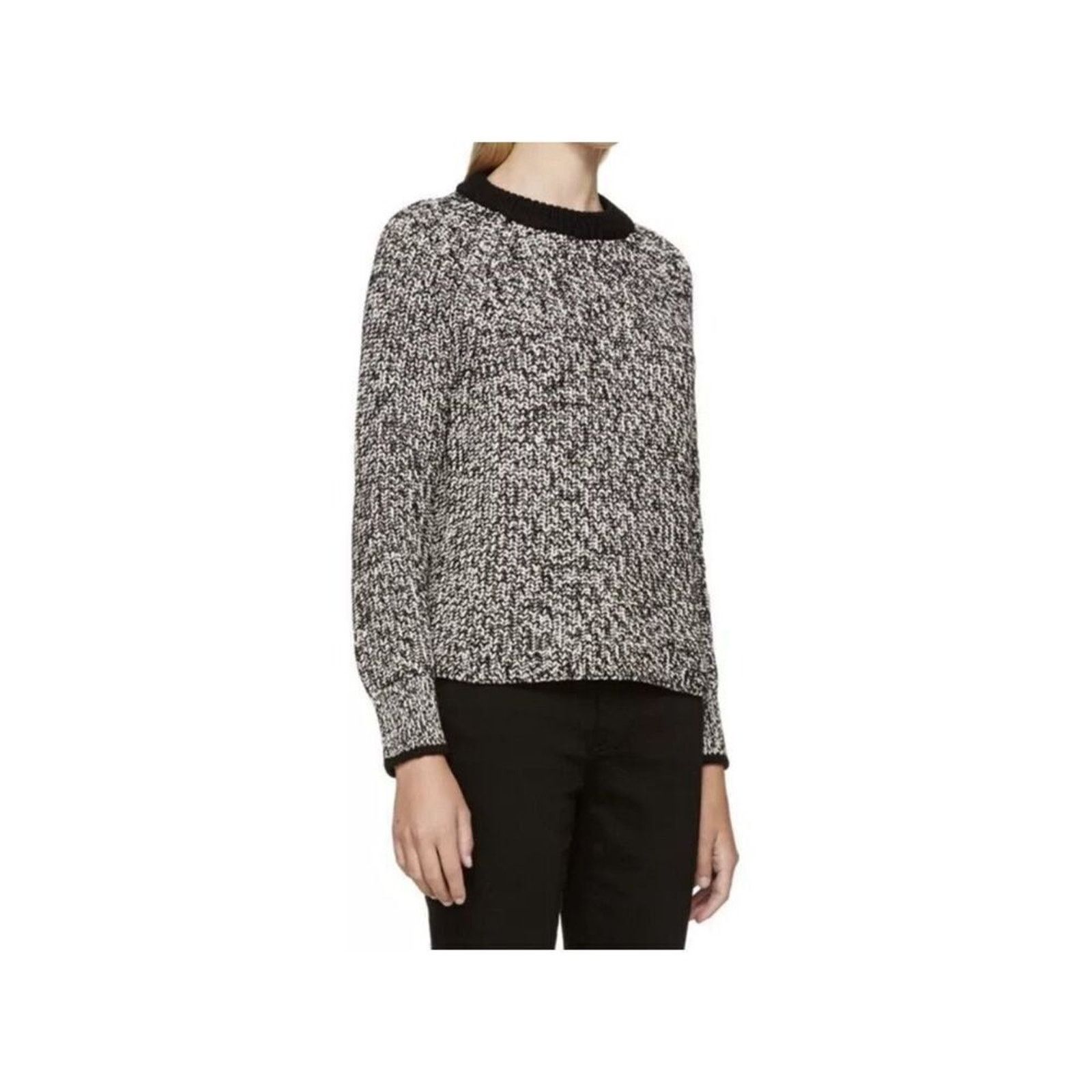 Rag & Bone Rag & Bone Black/White Karen Crew Neck Sweater - Size S Size S / US 4 / IT 40 - 2 Thumbnail