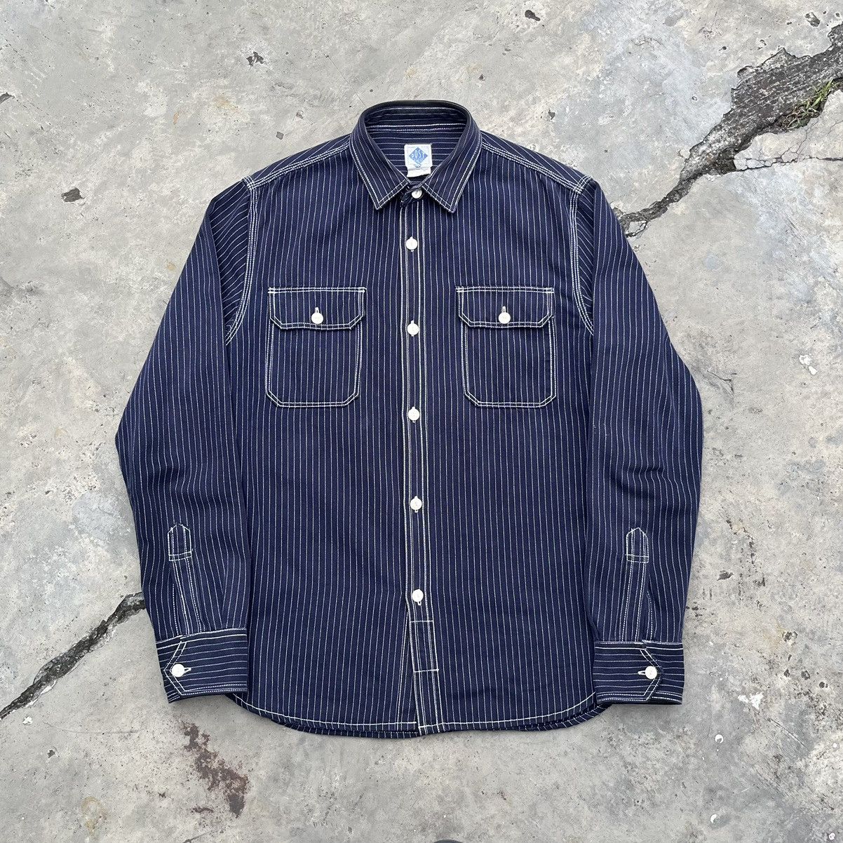 Japanese Brand × Post Overalls Post O'alls Pantograph NYC UNION MADE Hickory Shirt Size US L / EU 52-54 / 3 - 1 Thumbnail