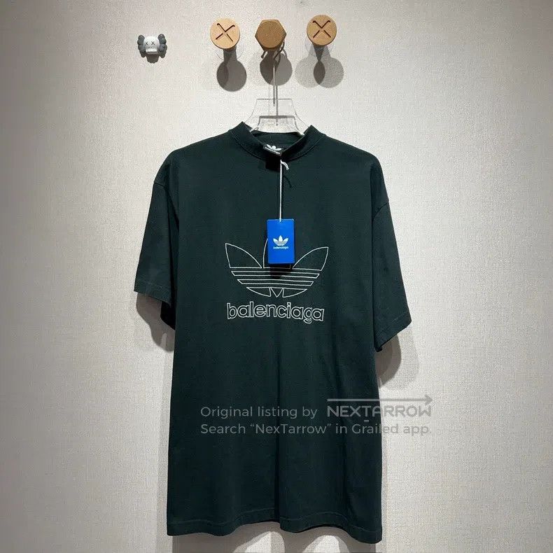 Balenciaga Balenciaga Adidas x Co-branded Black Letter Logo Embroider Size US S / EU 44-46 / 1 - 1 Thumbnail