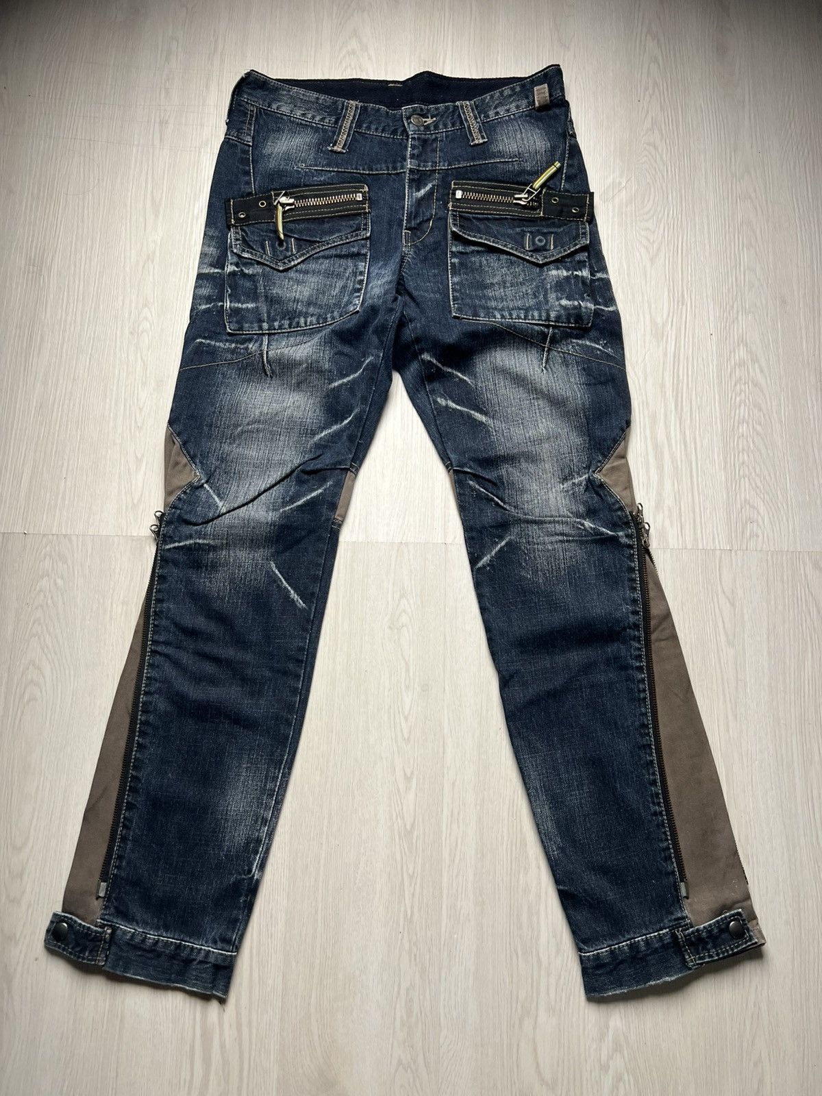 PPFM PPFM Hybrid Zipper Denim Punk Bondage Style Size US 31 - 2 Thumbnail