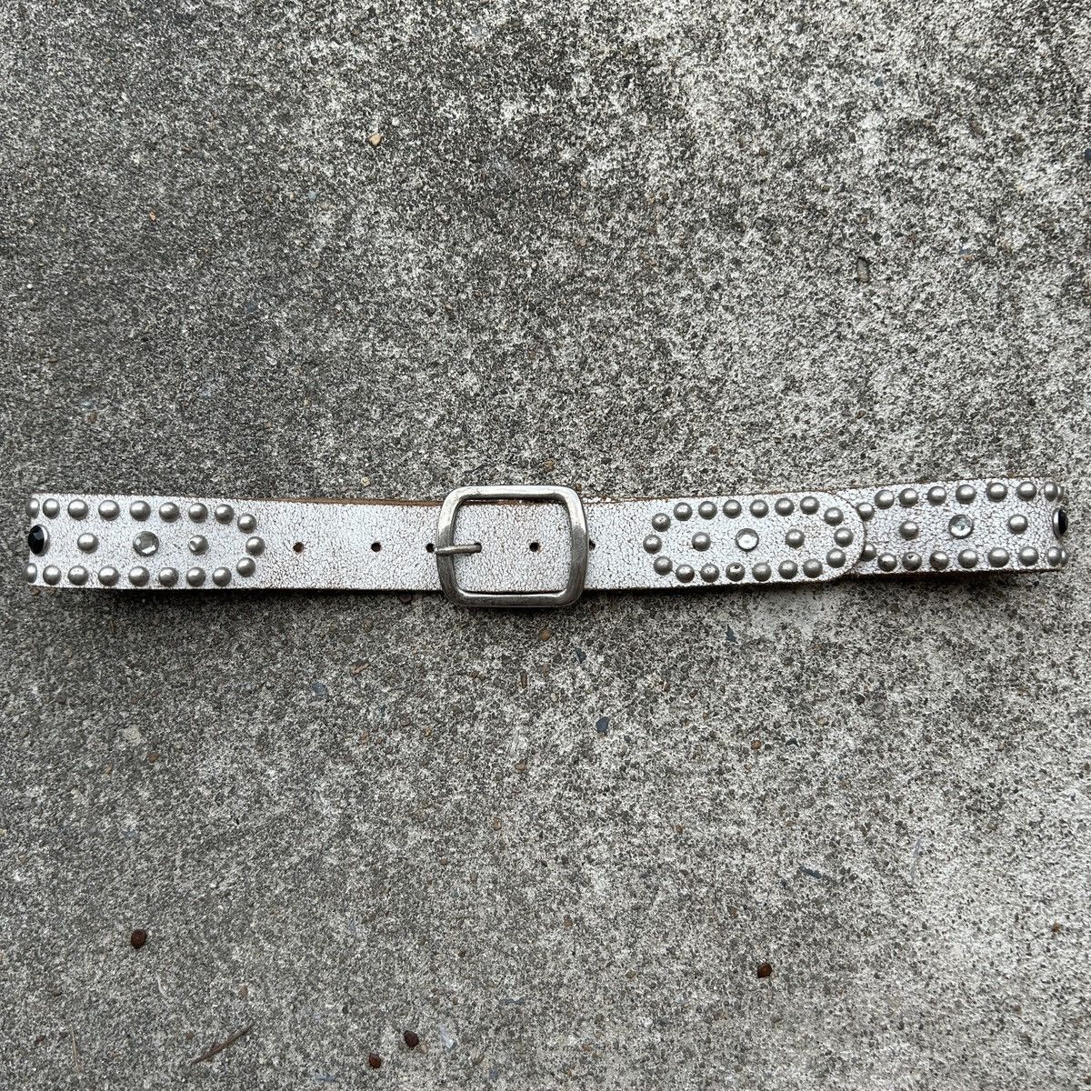Vintage Vintage studded leather belt white (Kapital Style) Size ONE SIZE - 1 Thumbnail