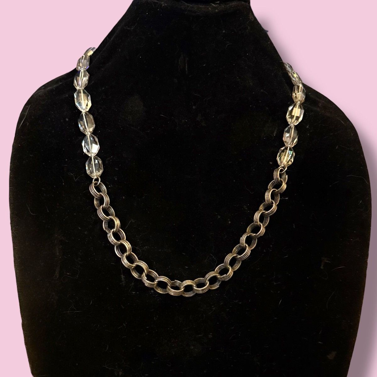 Loft Loft long clear crystal and silver tone rolo chain necklace Size ONE SIZE - 1 Thumbnail