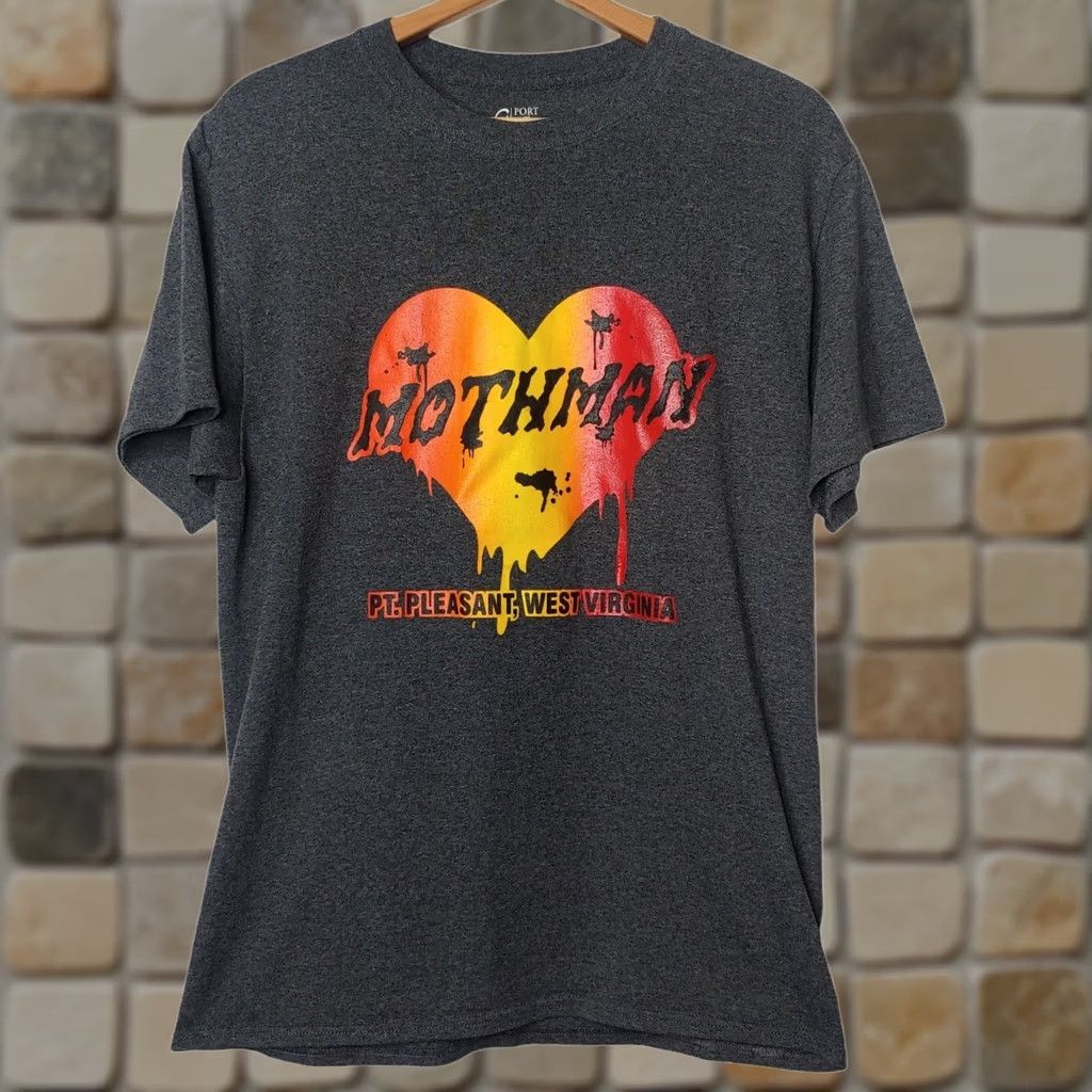Port & Company Port & Company The Mothman Shirt Short Sleeve Crew Neck Gray M Adult Medium Cryptid Graphic Print Men Size US M / EU 48-50 / 2 - 1 Thumbnail