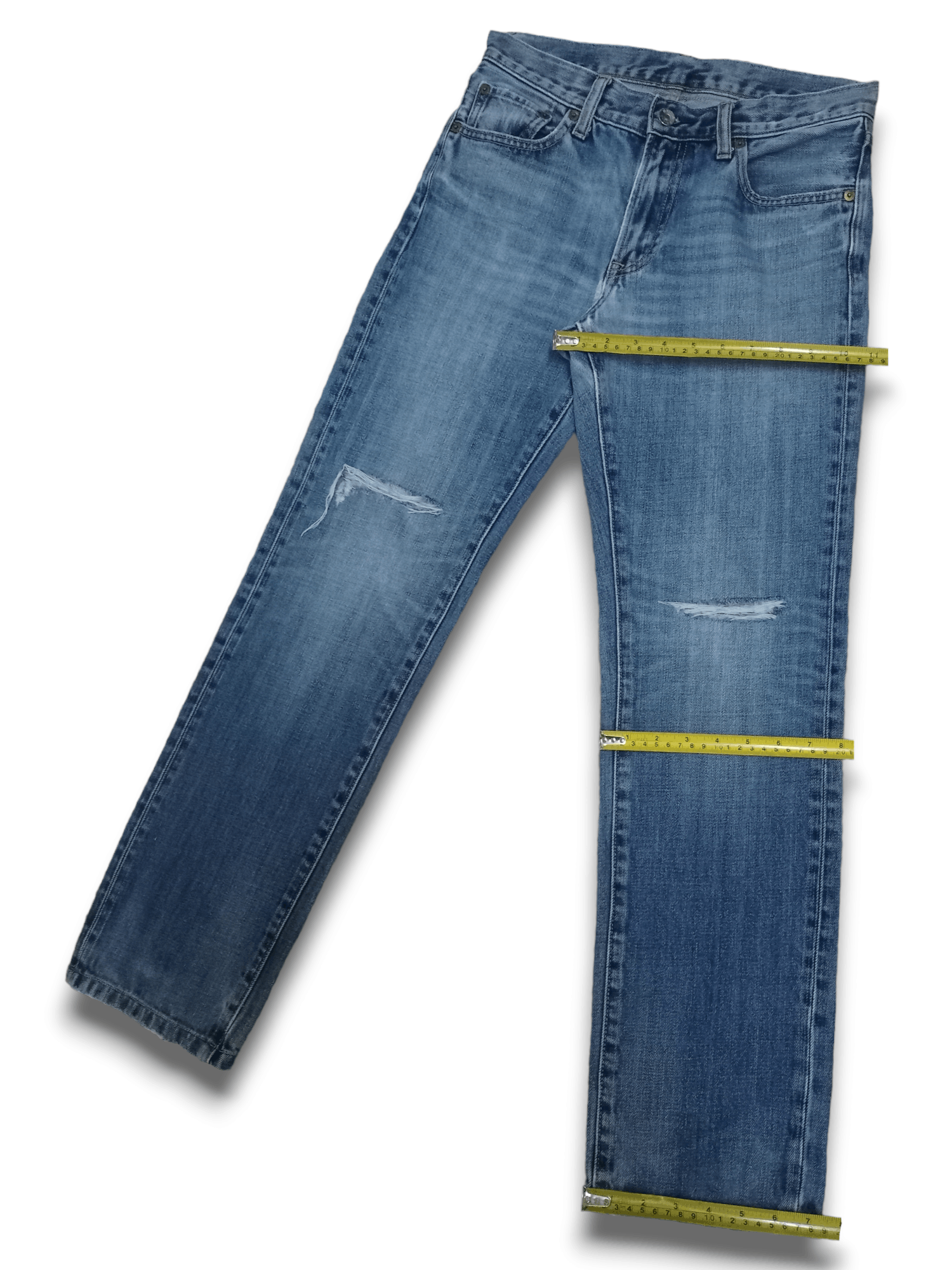 Japanese Brand × Uniqlo Vintage Japanese Uniqlo Blue Wash Distressed Jeans 30x30 Size US 30 / EU 46 - 10 Thumbnail