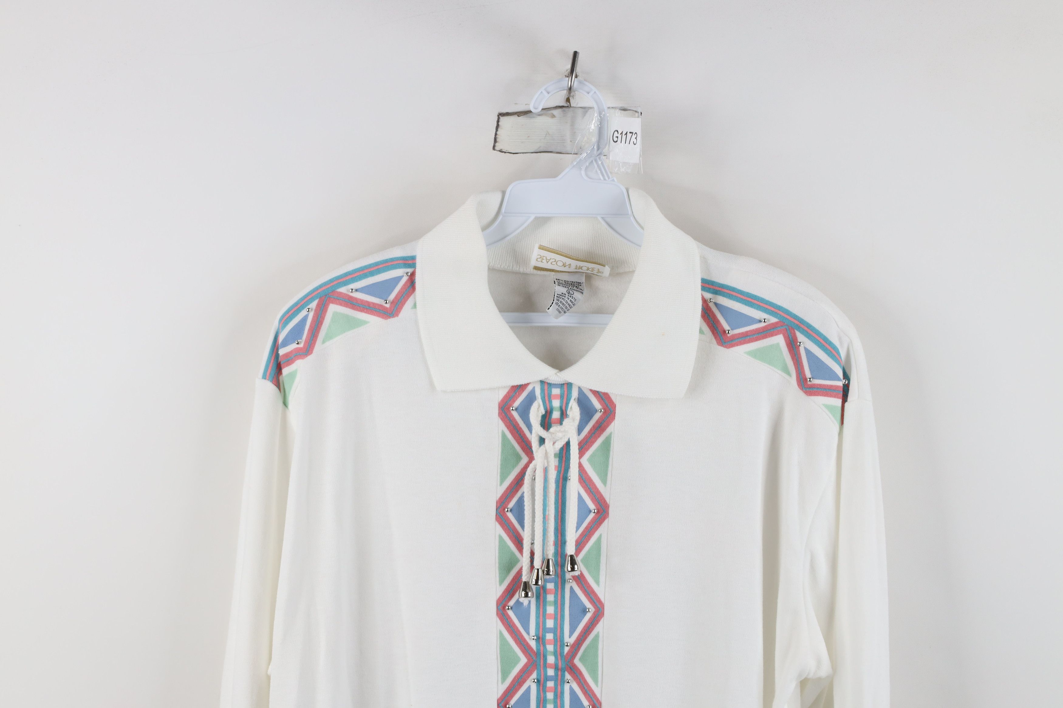 Vintage Vintage 90s Streetwear Western Pullover Long Sleeve Polo Size L / US 10 / IT 46 - 2 Thumbnail