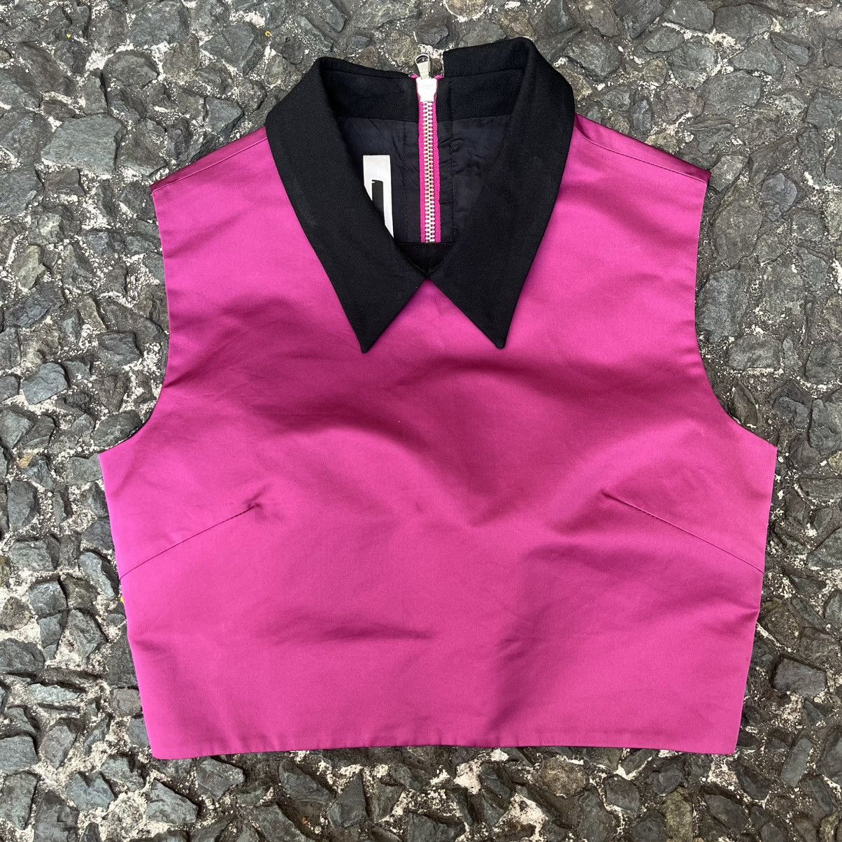 MCQ Alexander McQueen McQ Contrast Collar Cropped Zip Top Size XS / US 0-2 / IT 36-38 - 2 Thumbnail