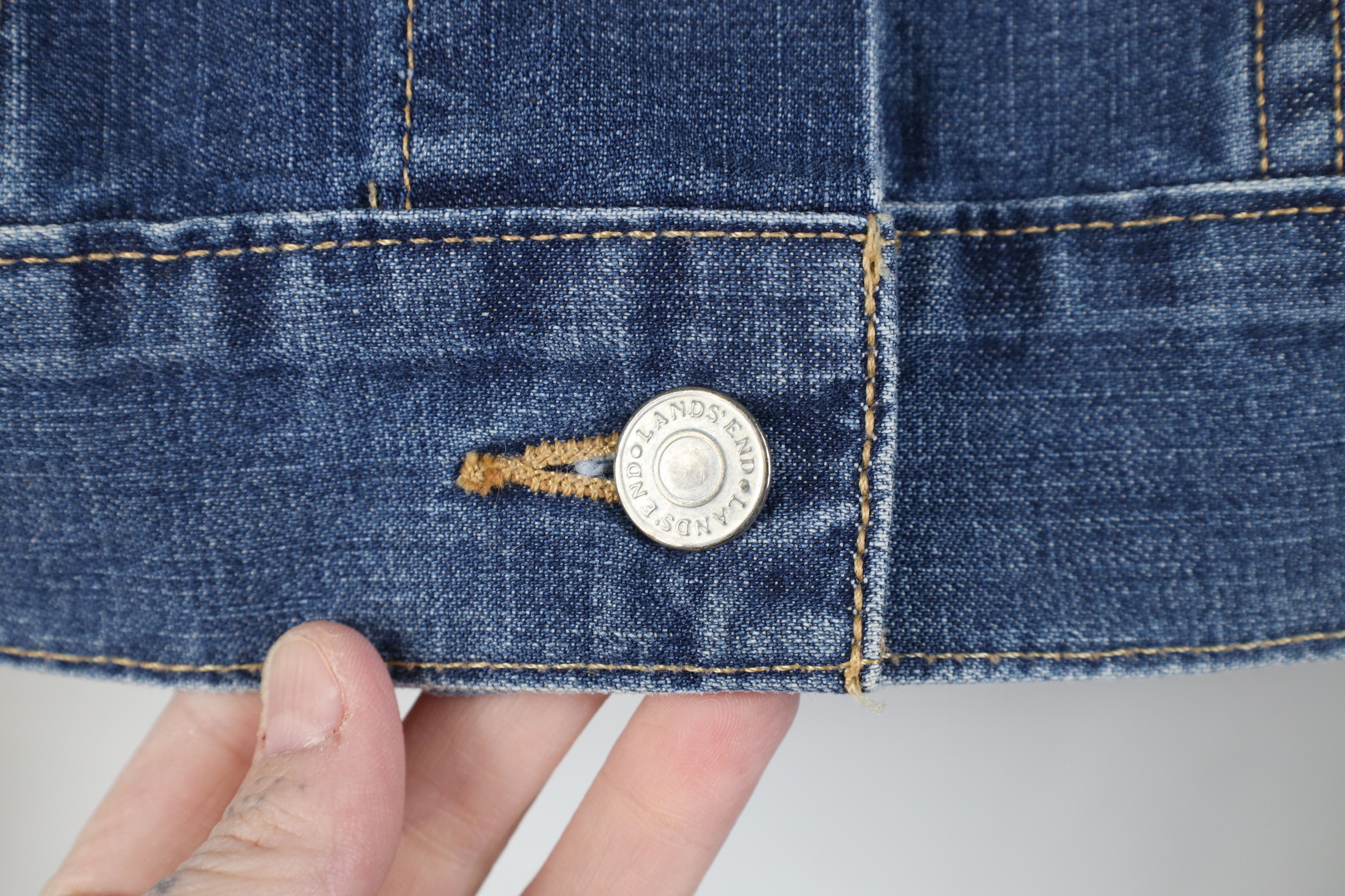 Lands' End Vintage 90s Y2K Lands End Babydoll Denim Jean Trucker Jacket Size XS / US 0-2 / IT 36-38 - 6 Thumbnail