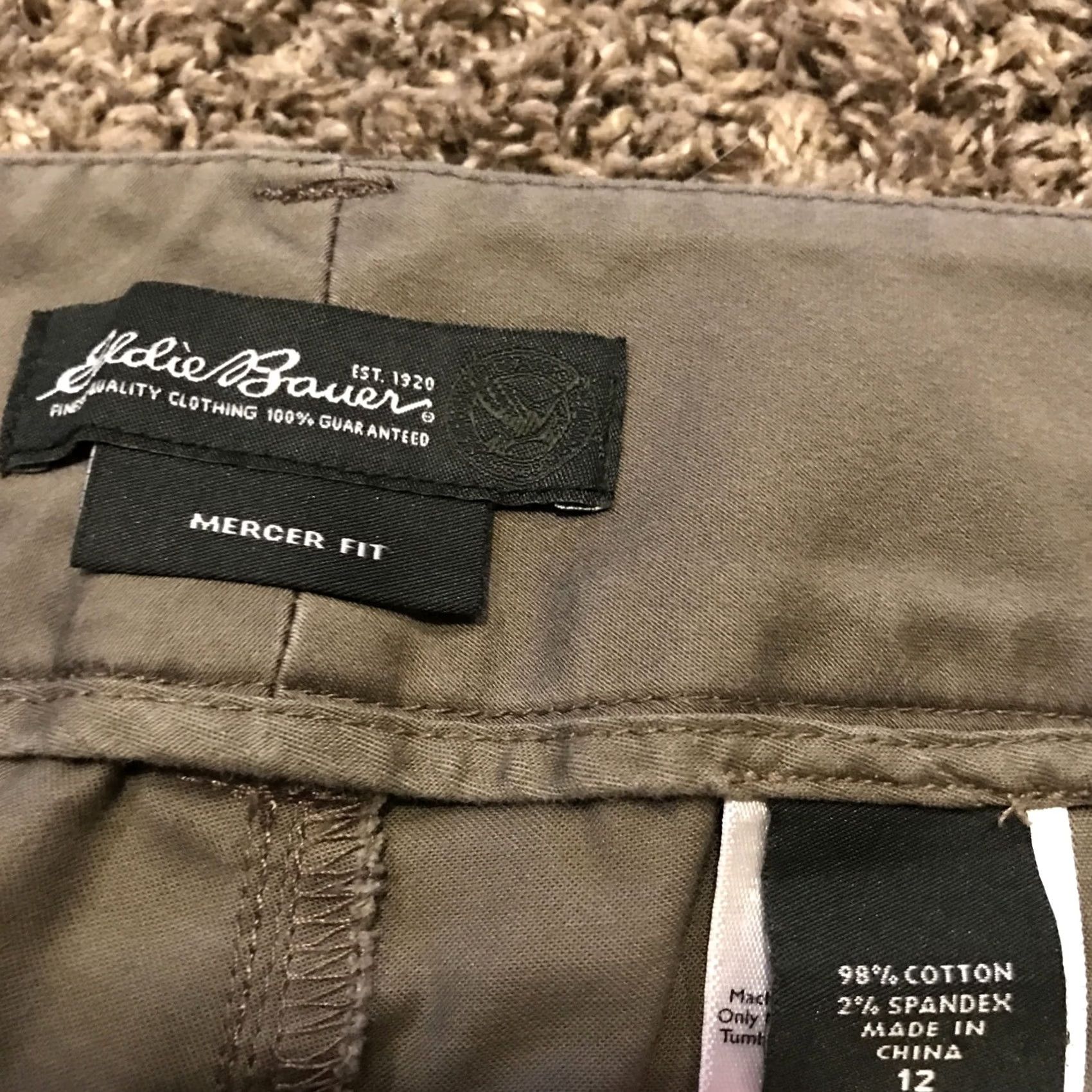 Eddie Bauer Eddie Bauer Capri Pant Womens 12 Mercer Fit Beige Capris 34W 22In Inseam Pockets — Casual Vintage: No Size ONE SIZE - 4 Thumbnail