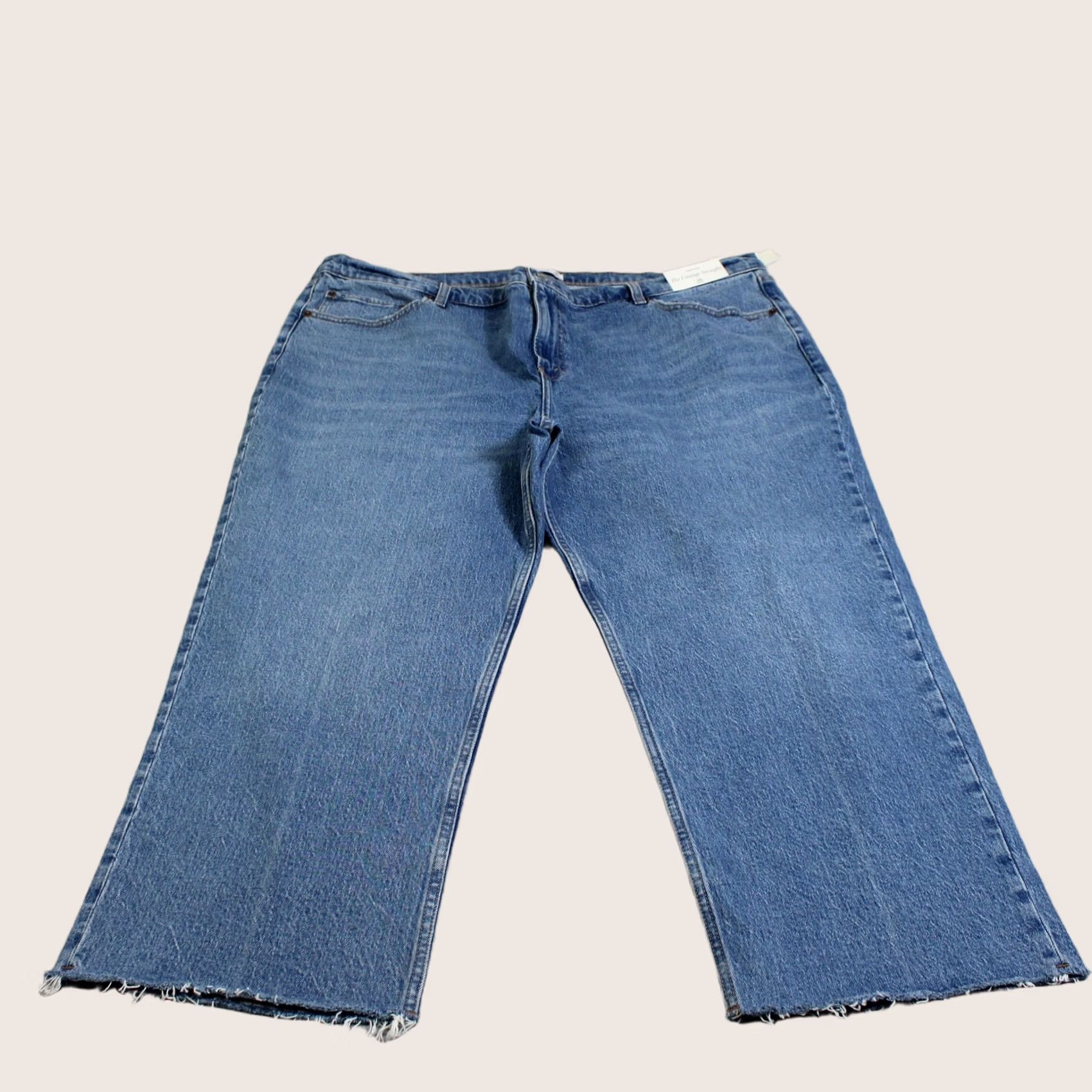 Abercrombie & Fitch VINTAGE Abercrombie & Fitch Jeans Women 35 Short Blue High Rise Vintage Straight Raw Hem Jeans (Medium Wash) Womens Size 24" / US 00 / IT 34 - 1 Thumbnail
