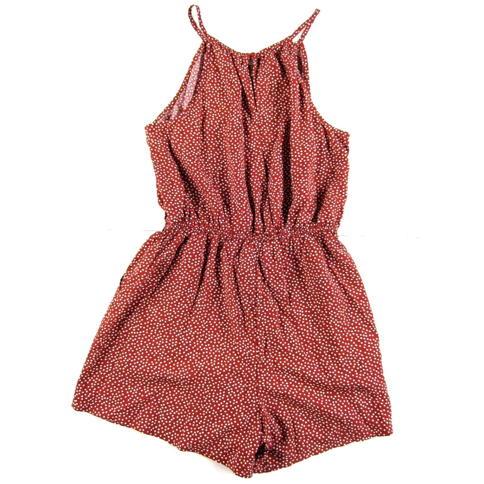 Old Navy Old Navy Romper Jumpsuit Women's Small Red Polka Dot Pocket Rayon Shorts Size 28" / US 6 / IT 42 - 2 Thumbnail