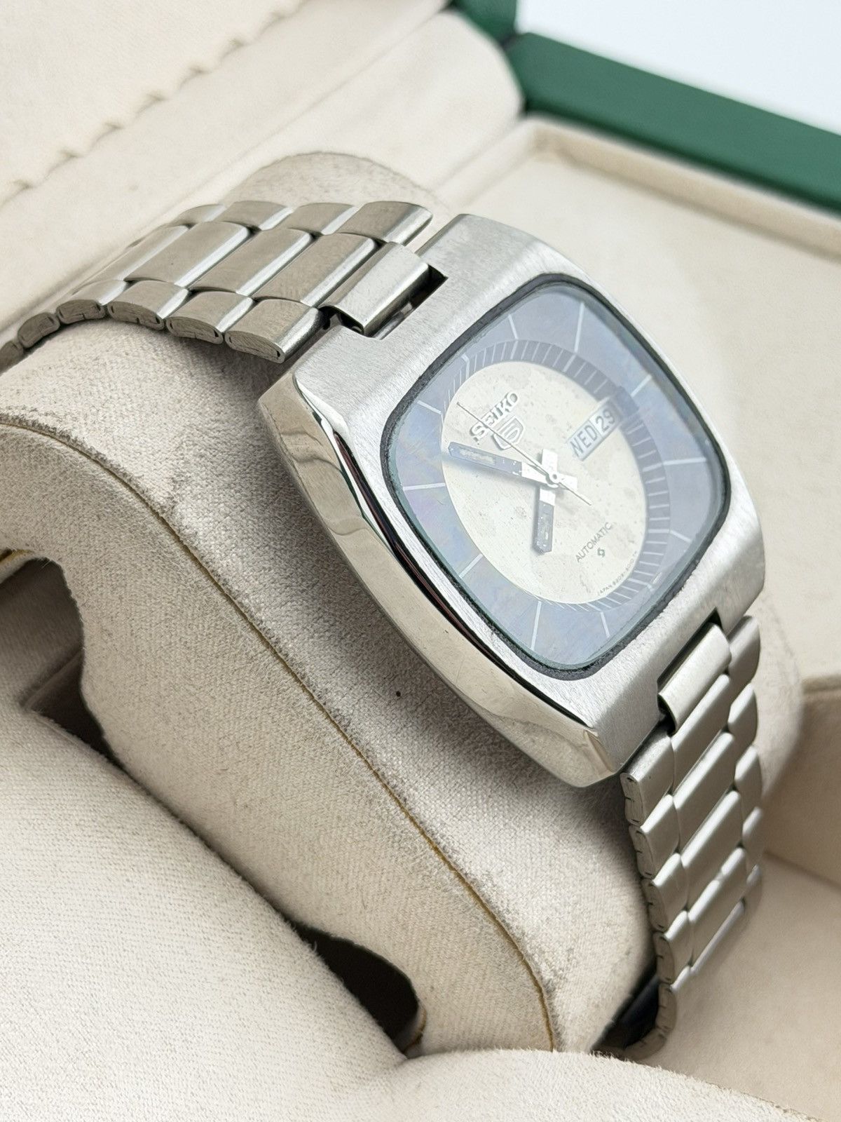 Seiko Seiko 5 automatic watch gray dial vintage mens watch Size 36 - 3 Thumbnail