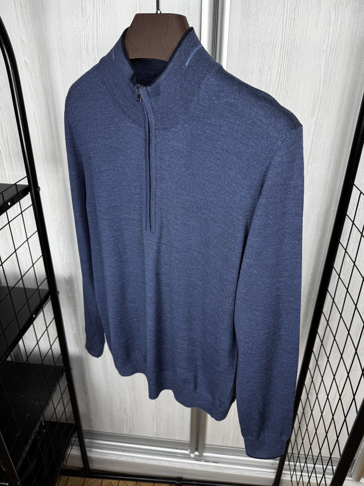 Pal Zileri Pal Zileri 1/3 zip pure wool pullover sweater Size US M / EU 48-50 / 2 - 6 Thumbnail