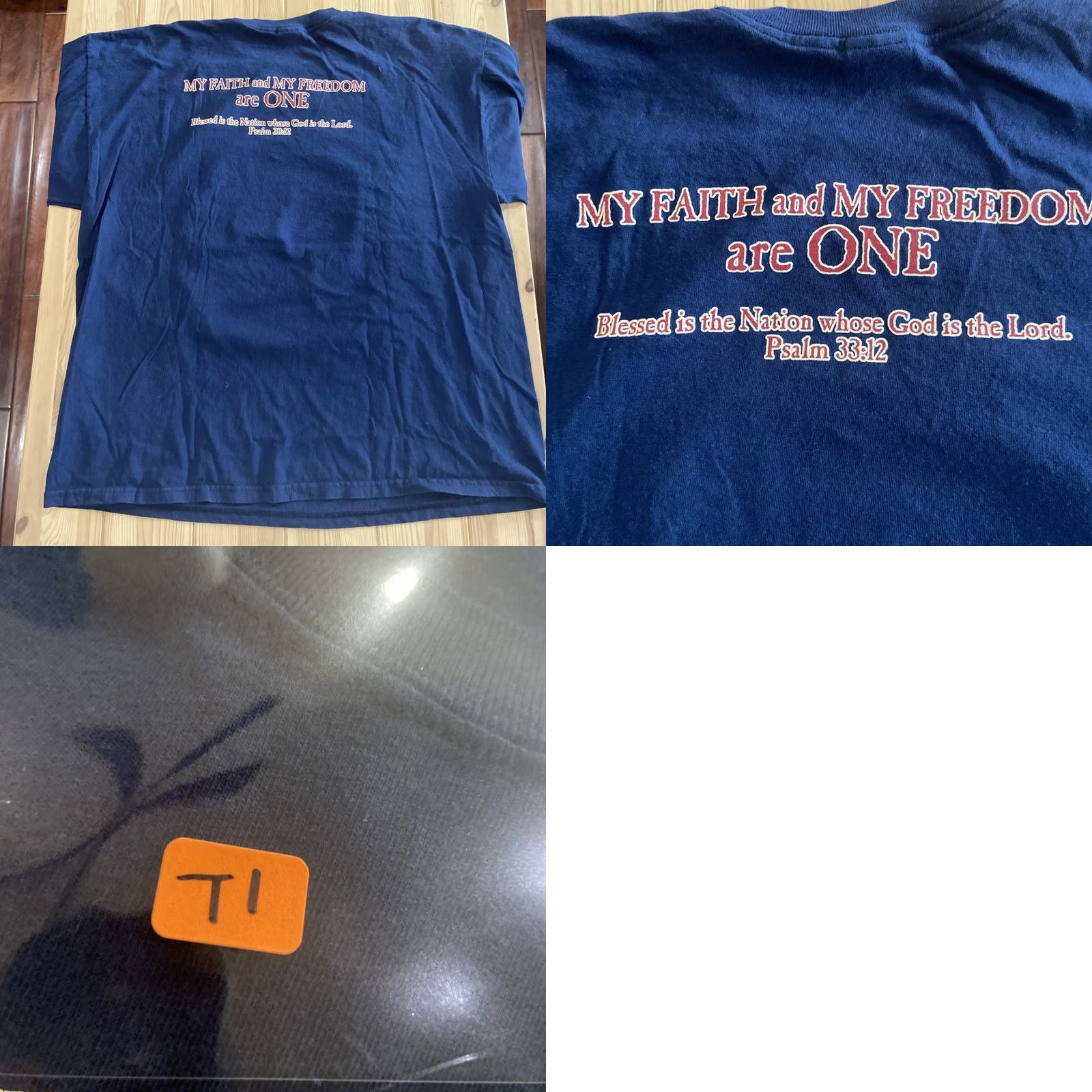 Gildan Gildan T-Shirt Unisex 2XL Blue Crew Neck Short Sleeve Graphic Print Patriotic Retro USA Faith God Bless Pope Leo XIV - 5000 Size US XXL / EU 58 / 5 - 8 Thumbnail