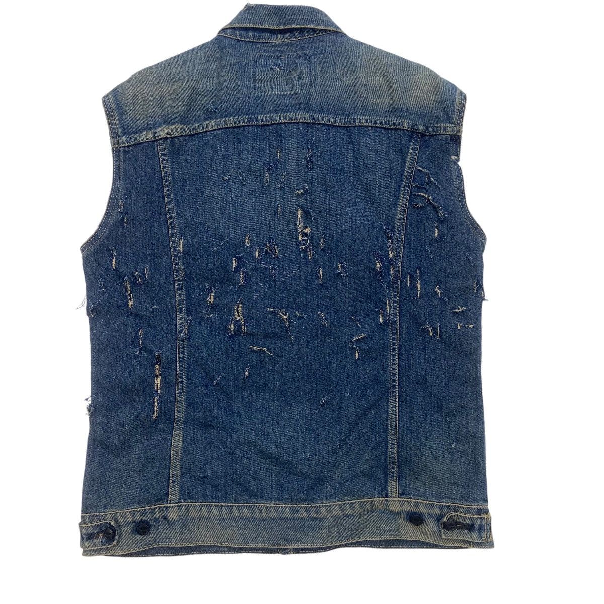 Edwin Vintage Edwin Trucker Sleeveless Distressed Denim Jacket Size US M / EU 48-50 / 2 - 4 Thumbnail