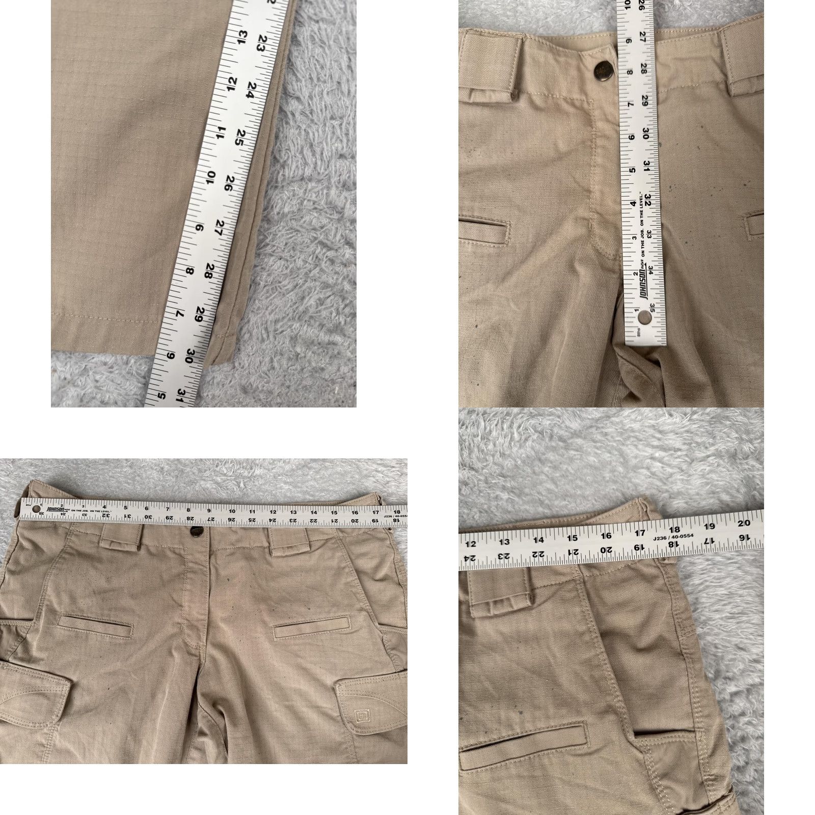 Vintage 5.11 Tactical Pants Women 14 Khaki Cargo Ripstop Work Utility Outdoor Hike 34x31 Pants Womens Mens Girls Size 36" / US 14 / IT 50 - 8 Thumbnail