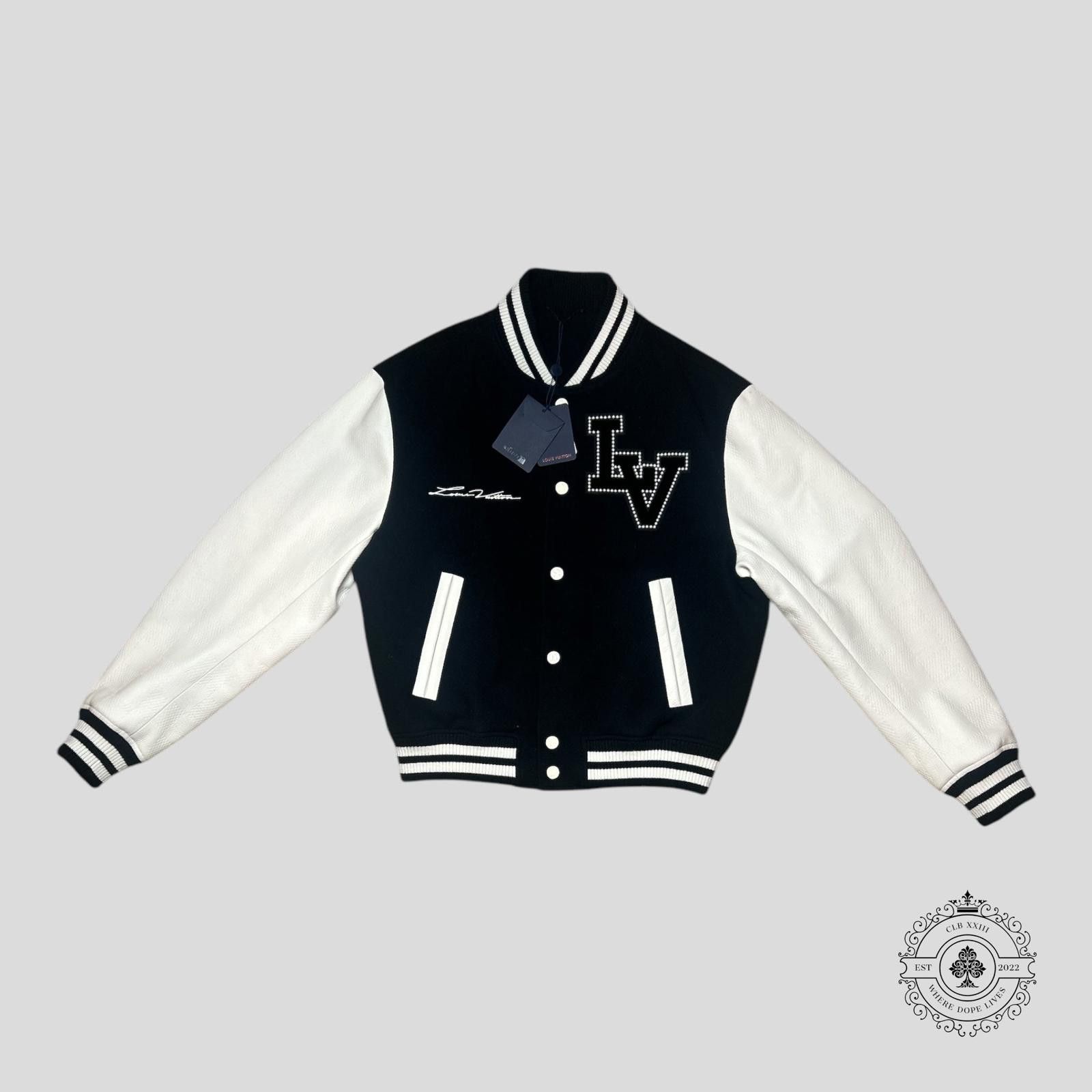 Louis Vuitton Louis Vuitton Marque Deposee Varsity Jacket in Black/White Size US L / EU 52-54 / 3 - 1 Thumbnail