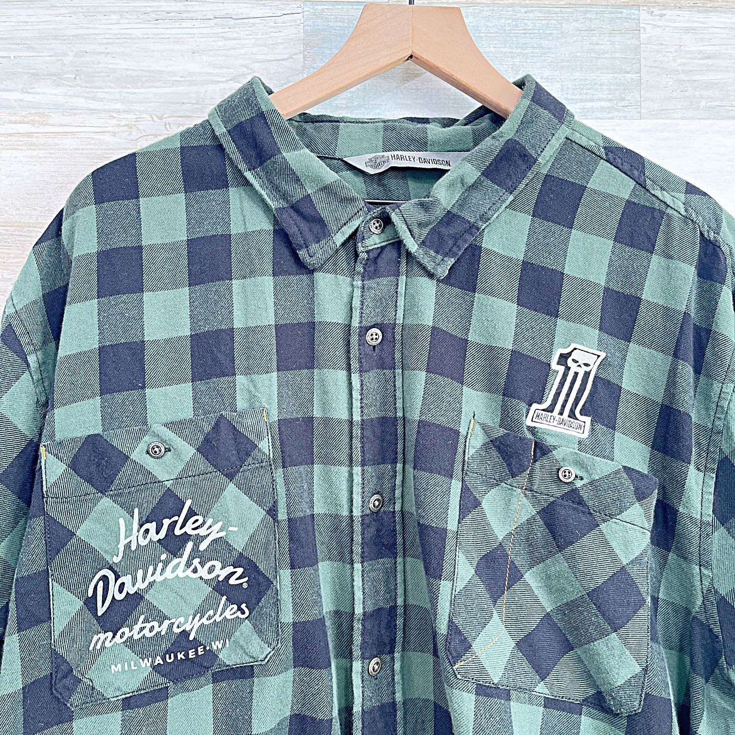 Harley Davidson Harley Davidson Short Sleeve Plaid Flannel Shirt Mens 3XL Size US XXL / EU 58 / 5 - 2 Thumbnail