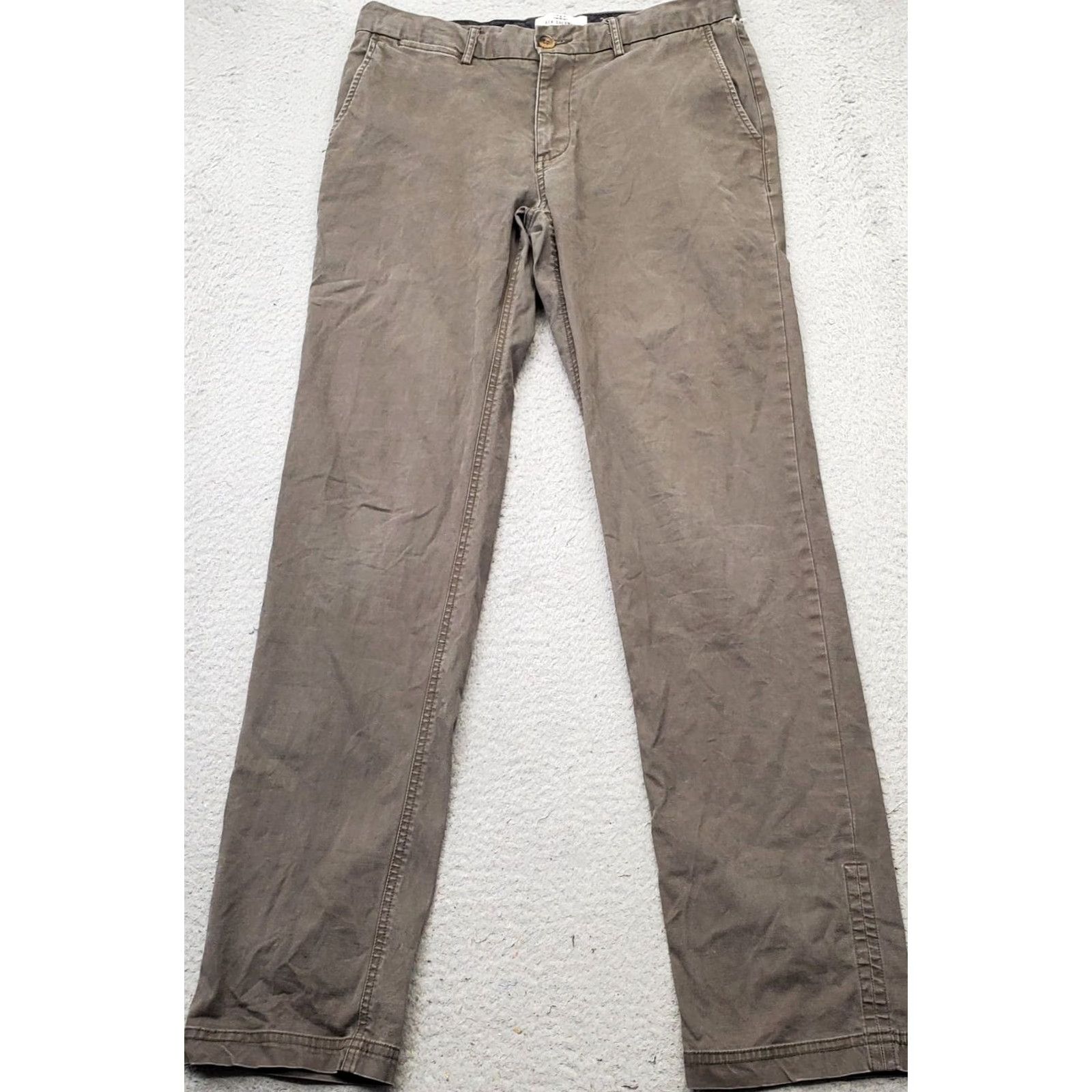 Ben Sherman Ben Sherman Pants Mens 30/32 Gray Flat Front Stretch Straight Leg - Chino Size US 30 / EU 46 - 2 Thumbnail
