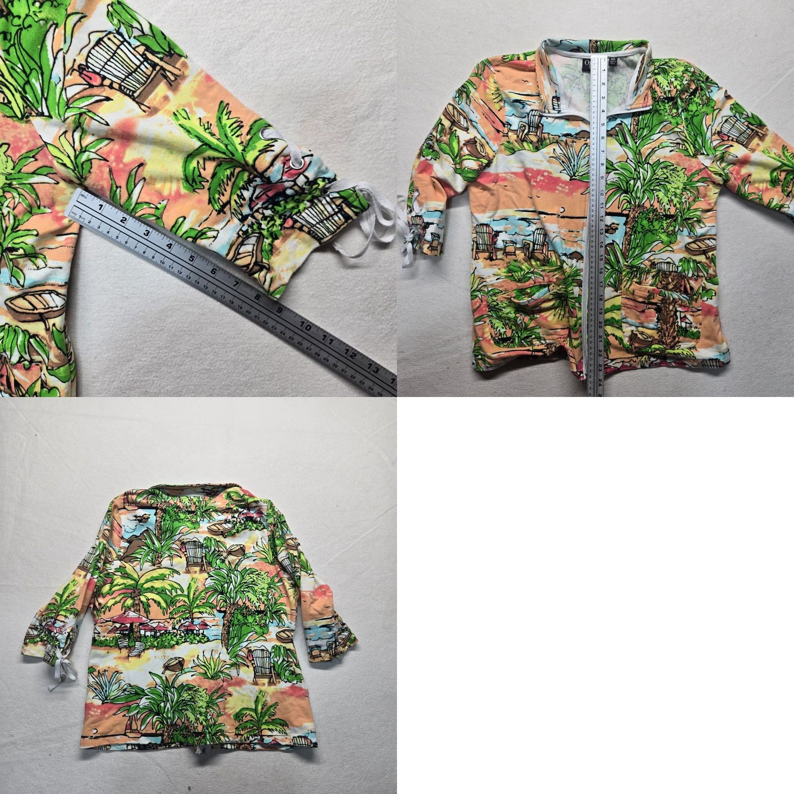 Vintage ONQUE CASUALS Beach All Over Print Jacket Coat 3/4 Sleeves Women's Size XL Size XL / US 12-14 / IT 48-50 - 8 Thumbnail