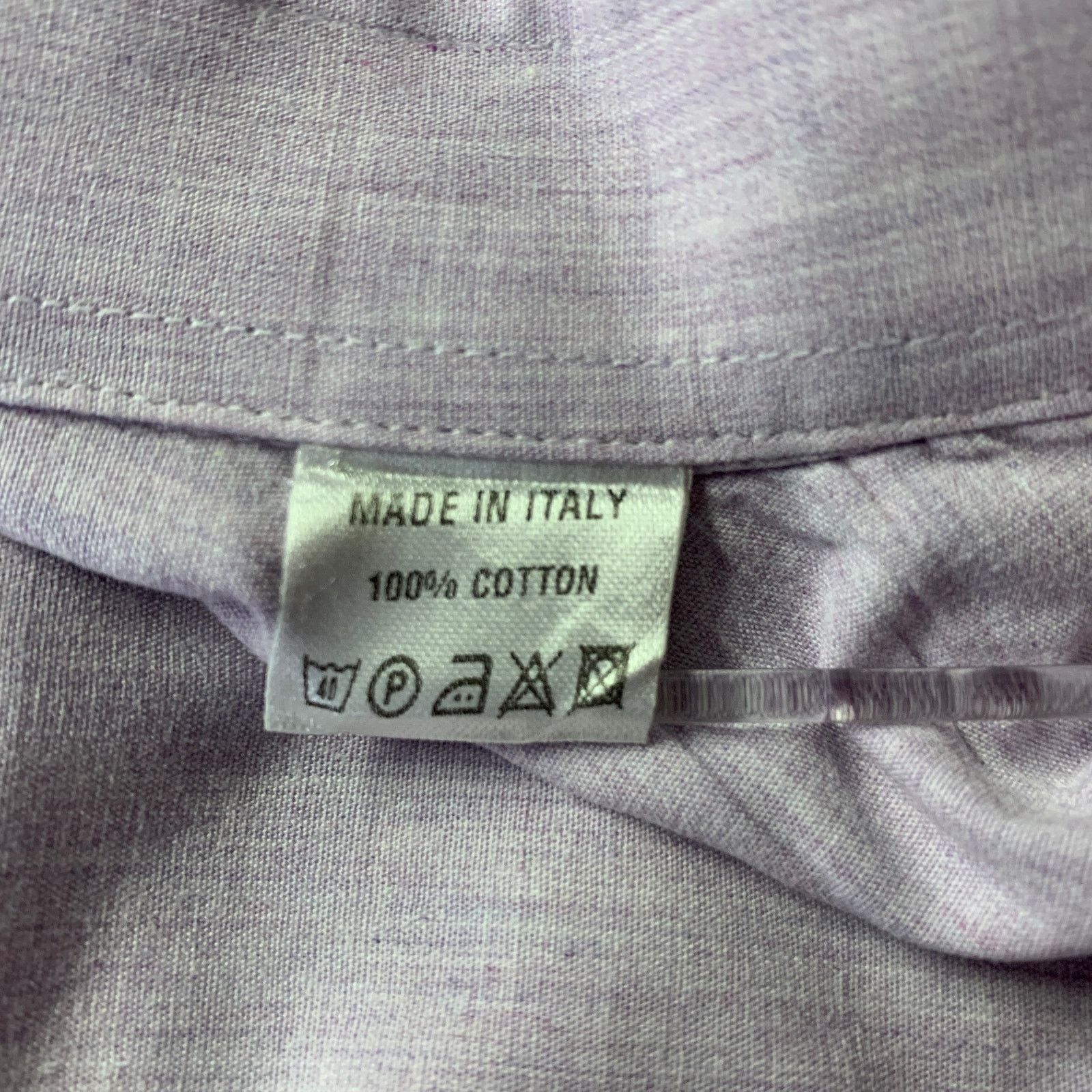 Ermenegildo Zegna ERMENEGILDO ZEGNA XL Purple Lilac Cotton Long Sleeve Shirt Size US XL / EU 56 / 4 - 6 Thumbnail