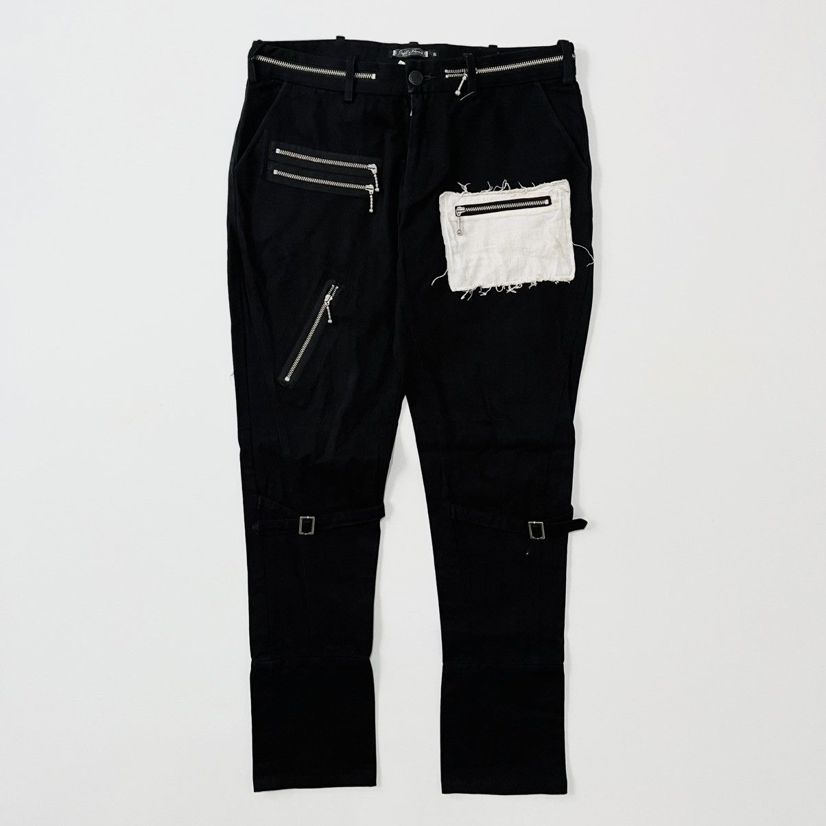 Japanese Brand Slightly Numb Black Denim Pants - Punk Style Size US 31 - 1 Thumbnail