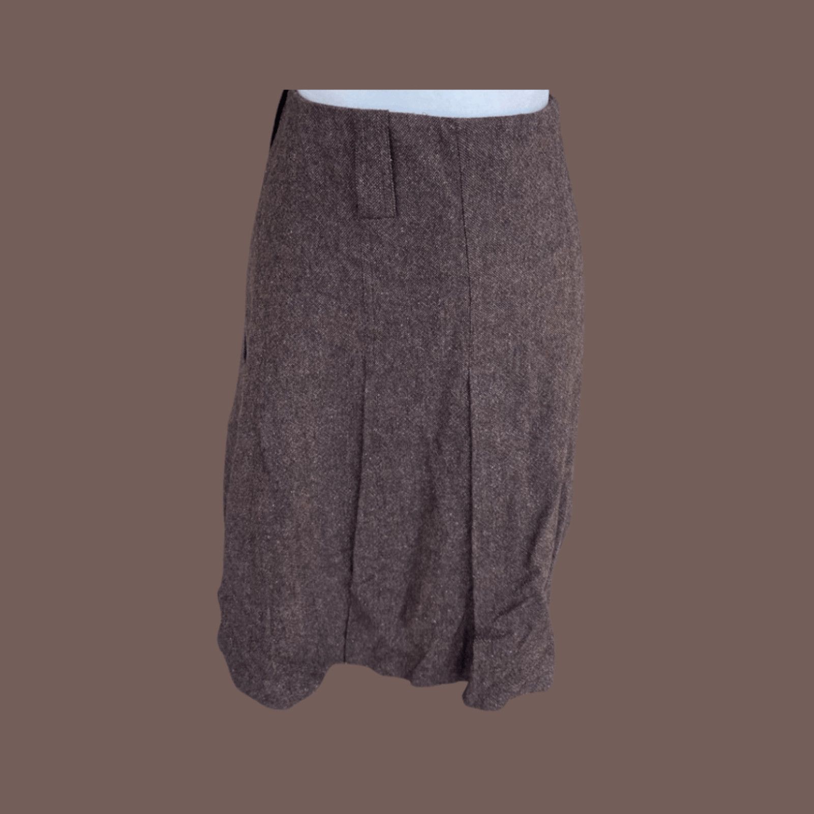 Vintage VTG Pleated Wool Skirt | Grace Dane Lewis Brown Quiet Luxury Size 30" / US 8 / IT 44 - 1 Thumbnail