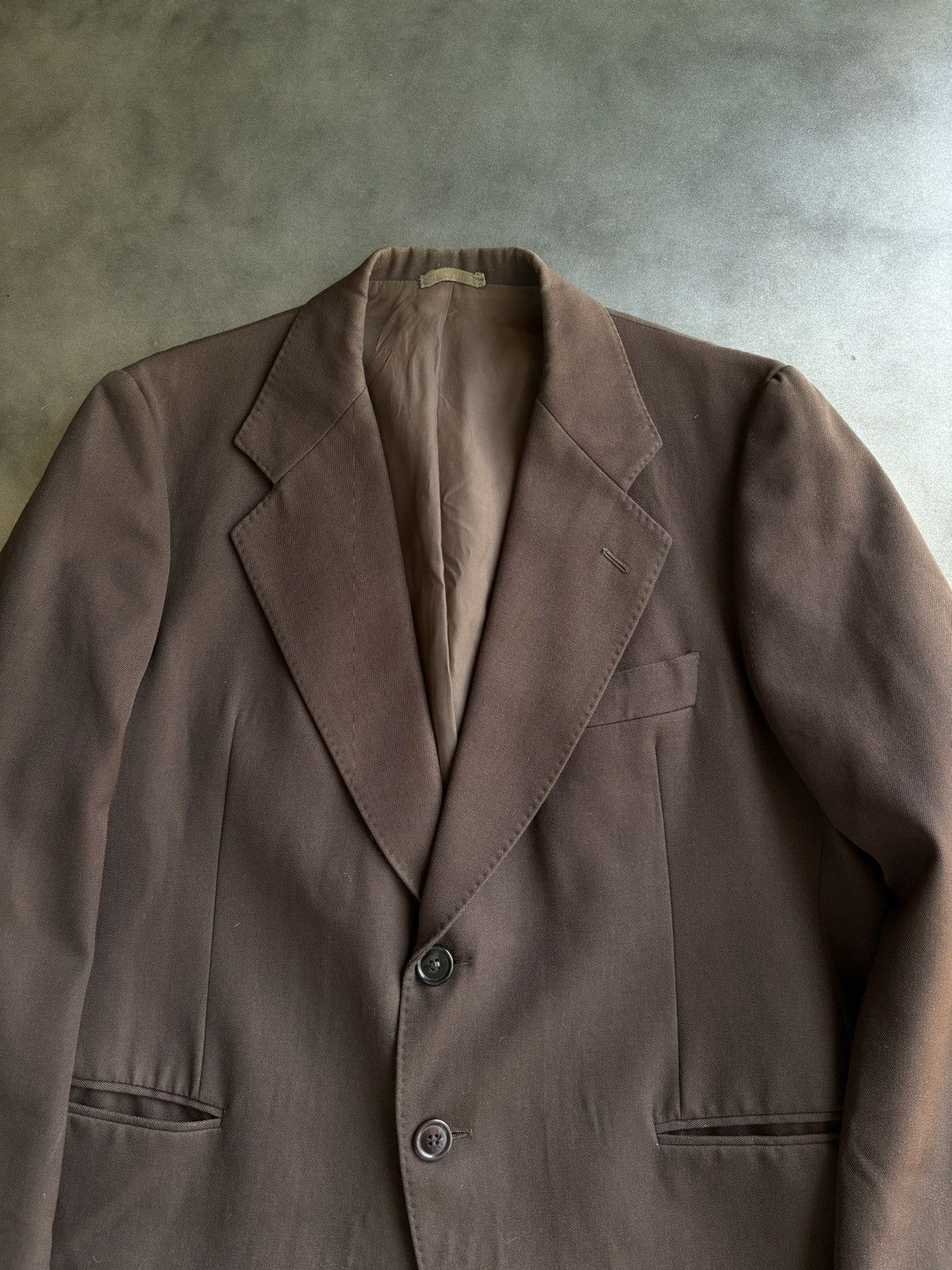 Vintage 1960s Vintage Suit Jacket Brown Blazer Jacket Made in Italy Size 38R - 3 Thumbnail