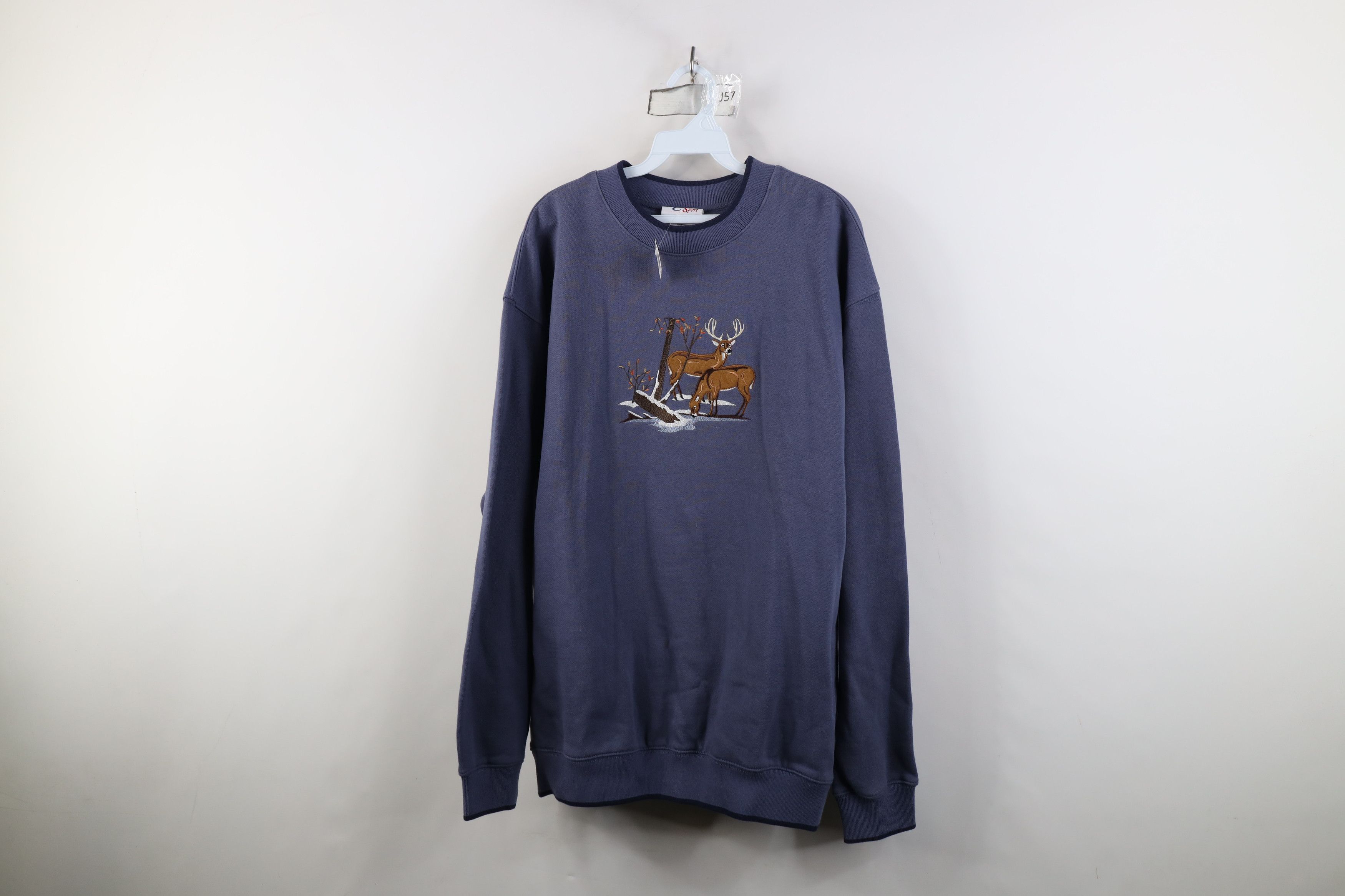 Vintage Deadstock Vintage 90s Y2K Streetwear Buck Sweatshirt Blue Size L / US 10 / IT 46 - 1 Thumbnail