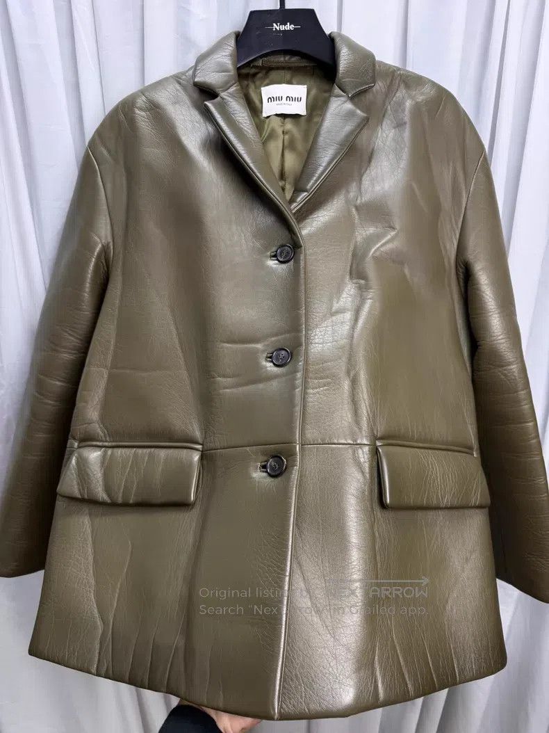 Miu Miu Miu Miu Leather Blazer Jacket Size US XS / EU 42 / 0 - 4 Thumbnail