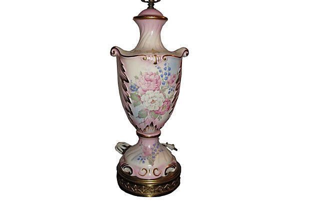 Designer Floral Hand Painted Porcelain Lamp Size ONE SIZE - 3 Thumbnail