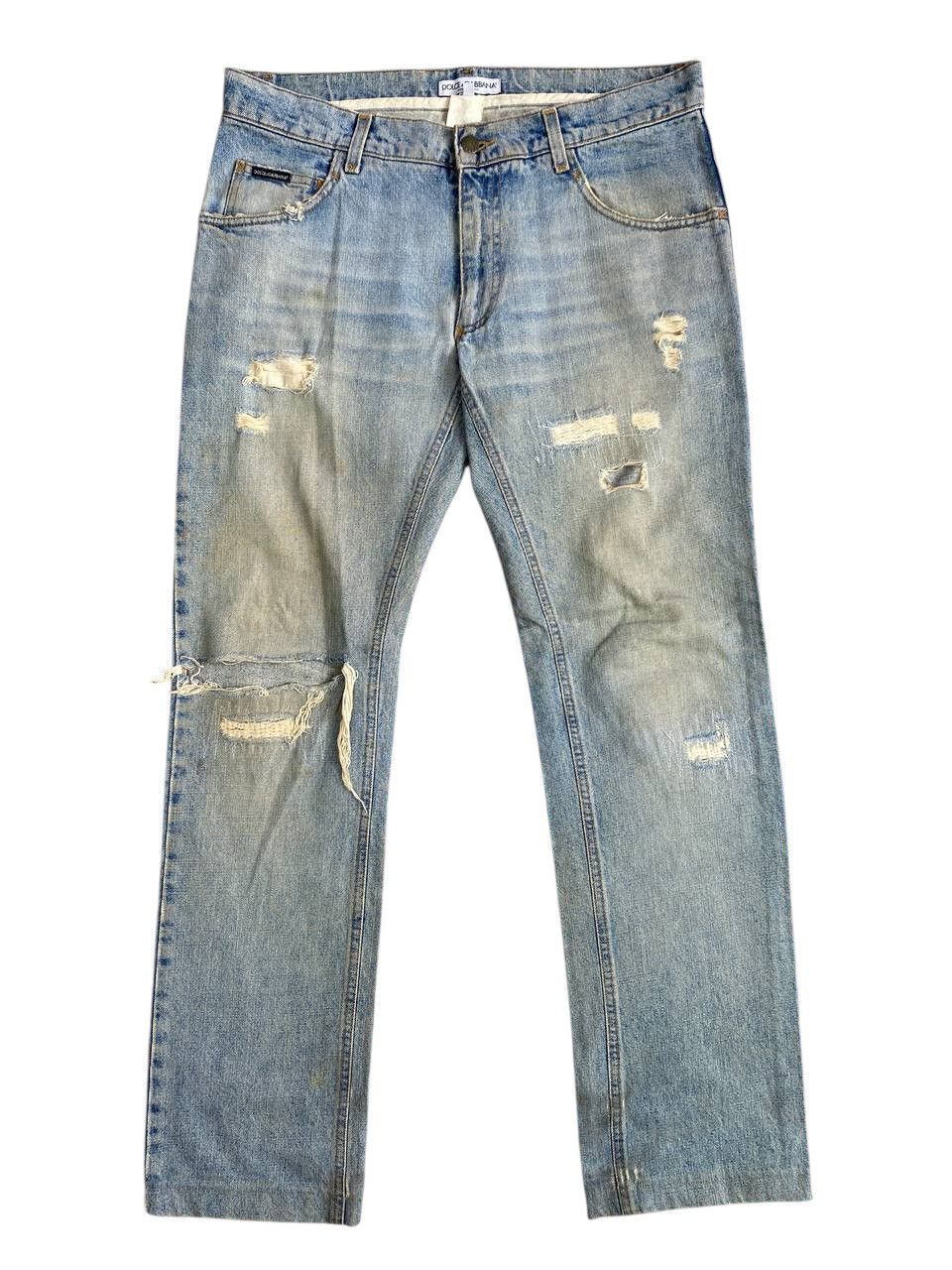 Dolce & Gabbana 2000’s Dolce Gabbana Thrashed Slim Fit Denim Size US 34 / EU 50 - 1 Thumbnail