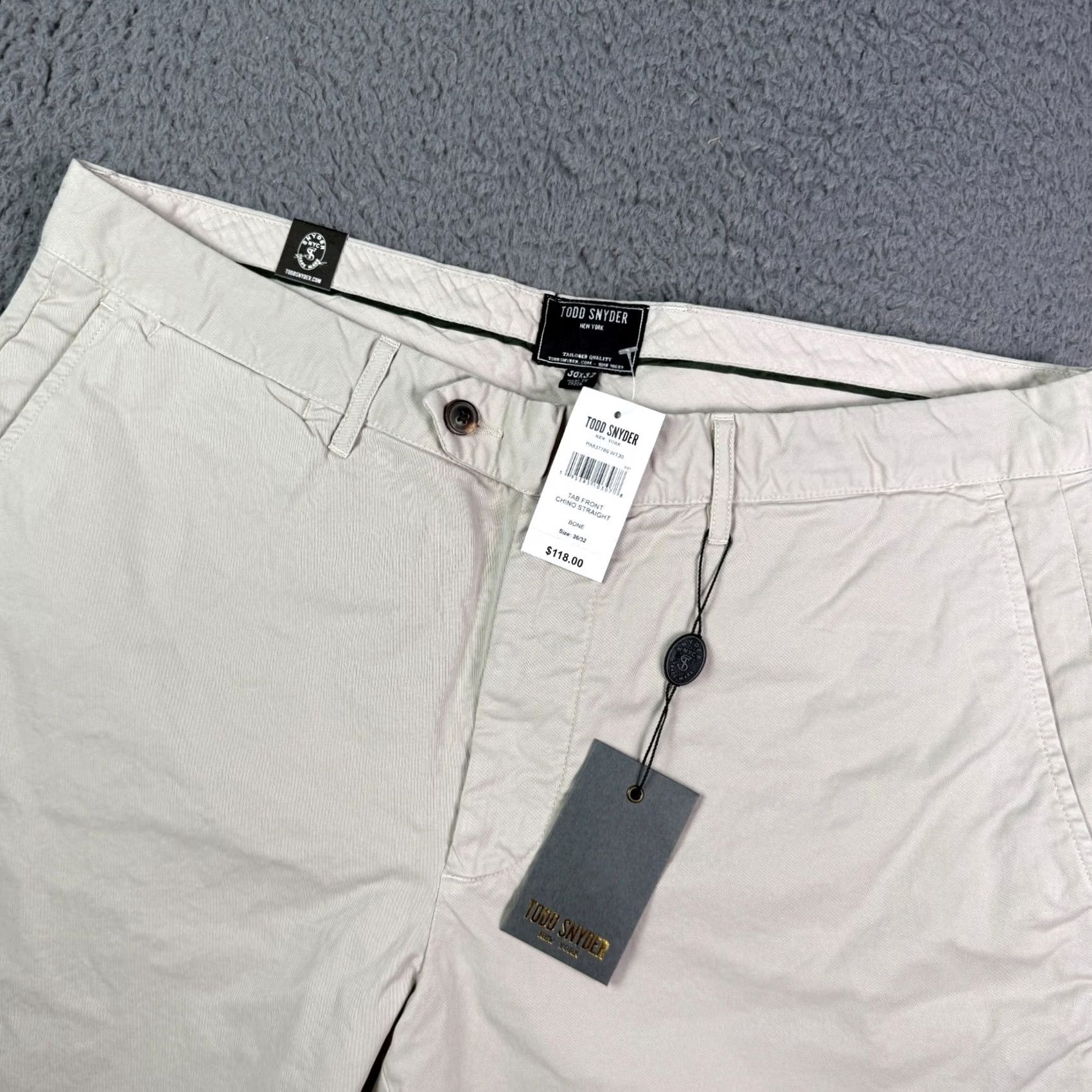 Todd Snyder Todd Snyder Pants Mens 36x32 Bone Khaki Tab Front Chino Straight Fit Stretch Slimming Pockets Casual Womens Mens Boys Girls Size US 36 / EU 52 - 3 Thumbnail