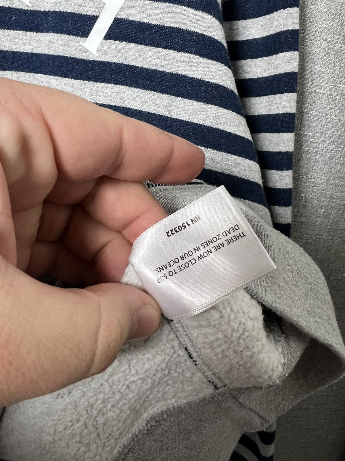 Noah Noah Logo Print Striped Fleece Cotton Hoodie Size US S / EU 44-46 / 1 - 14 Thumbnail