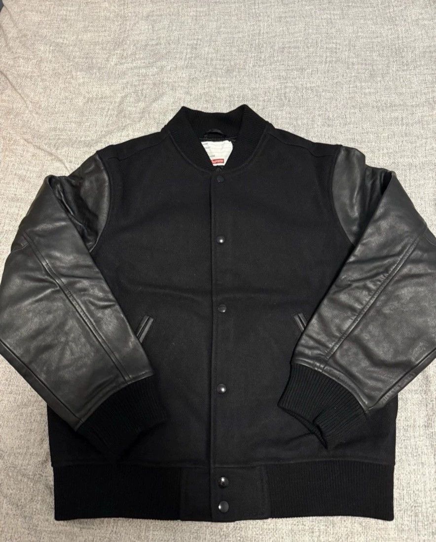 Supreme Supreme Phantom Motion Logo Varsity Jacket Black M Size US M / EU 48-50 / 2 - 2 Thumbnail