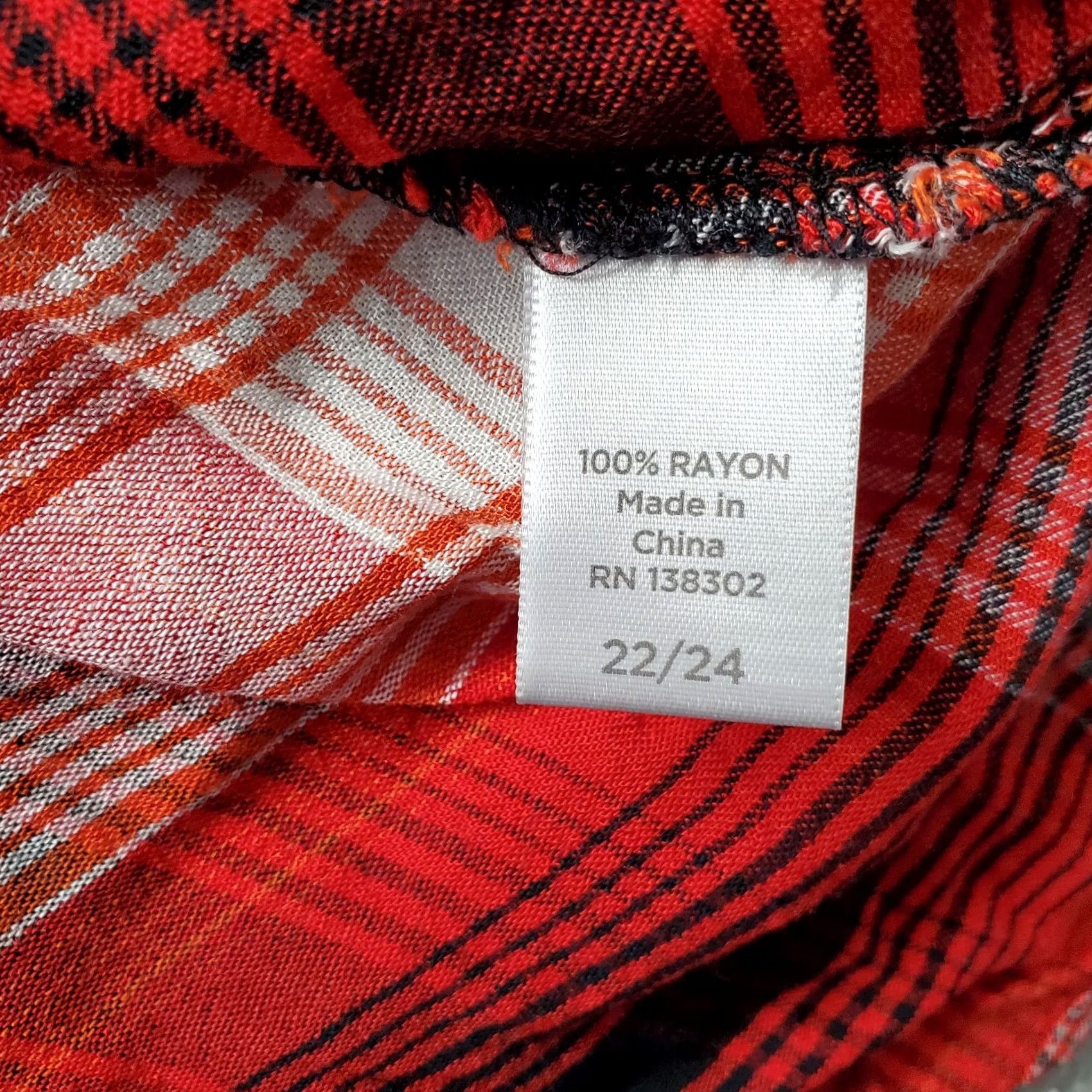 Avenue Avenue Shirt Womens Size 22/24 Multi Plaid Rayon Collared Button Up Long Sleeve Slit Size 3XL / US 20-22 - 5 Thumbnail