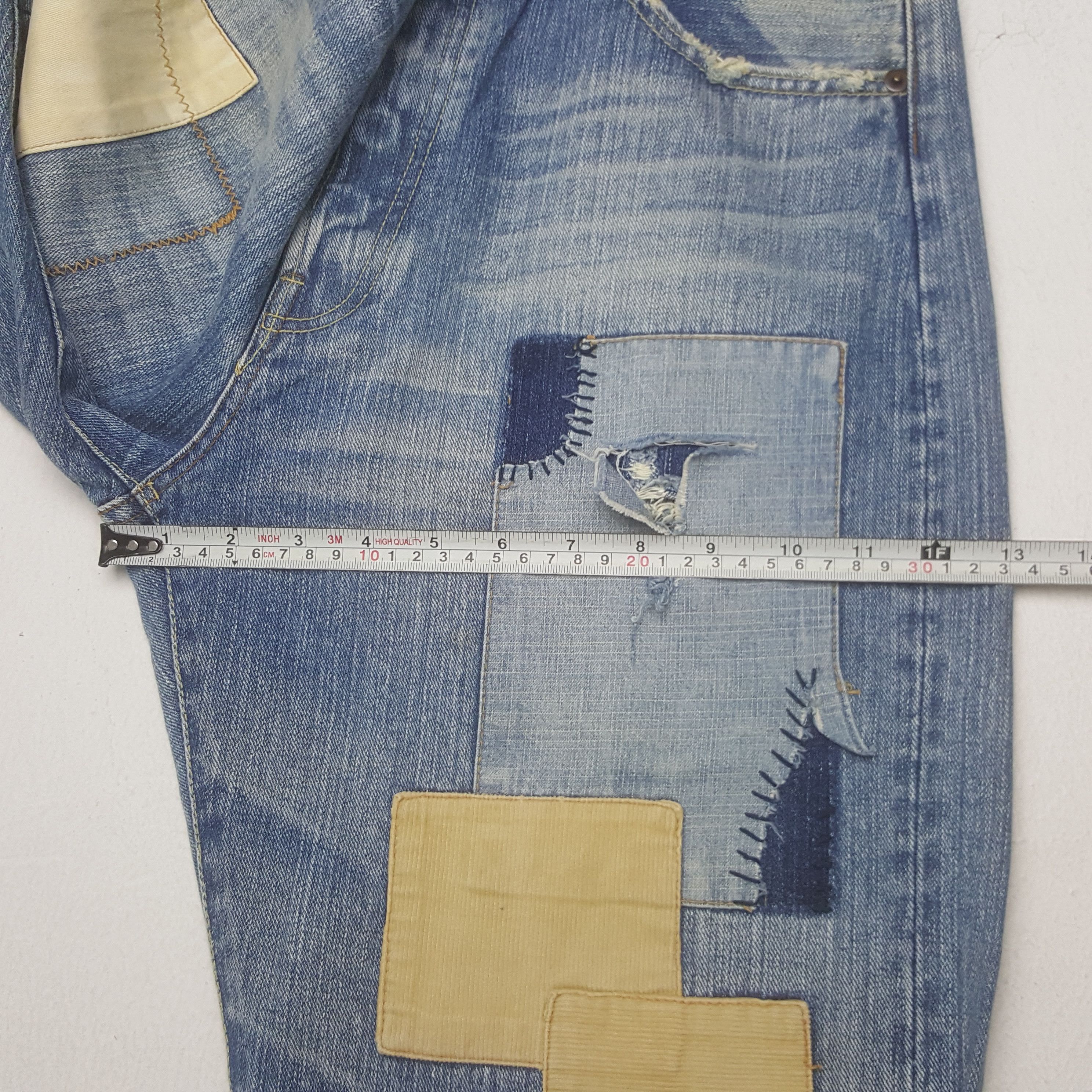 Japanese Brand Vintage Exribitionist Japanese Patchwork Denim Jeans Size US 32 / EU 48 - 12 Thumbnail