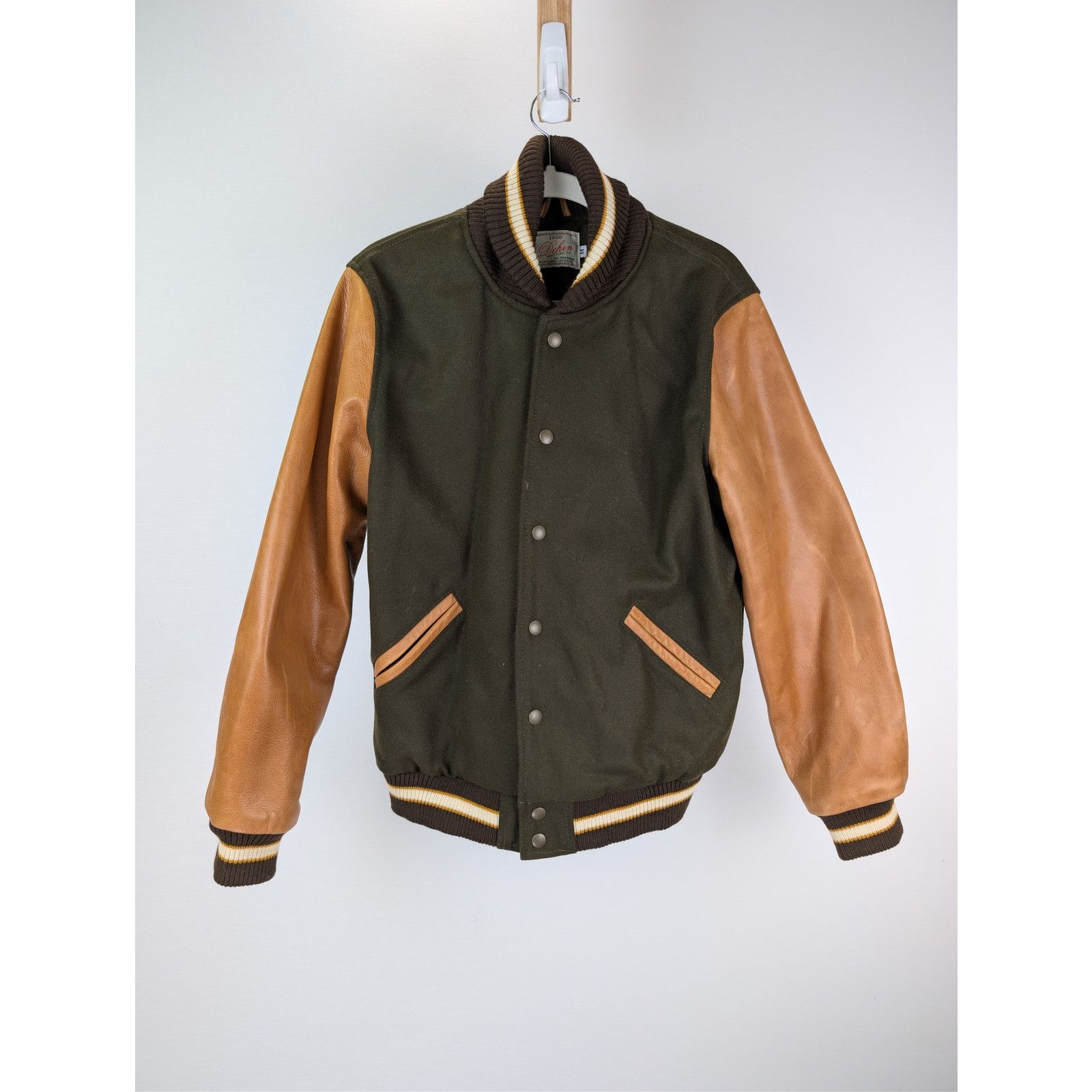 Dehen 1920 o1rshd1 CC20 Varsity Jacket brown melton wool antique brandy Size US M / EU 48-50 / 2 - 2 Thumbnail