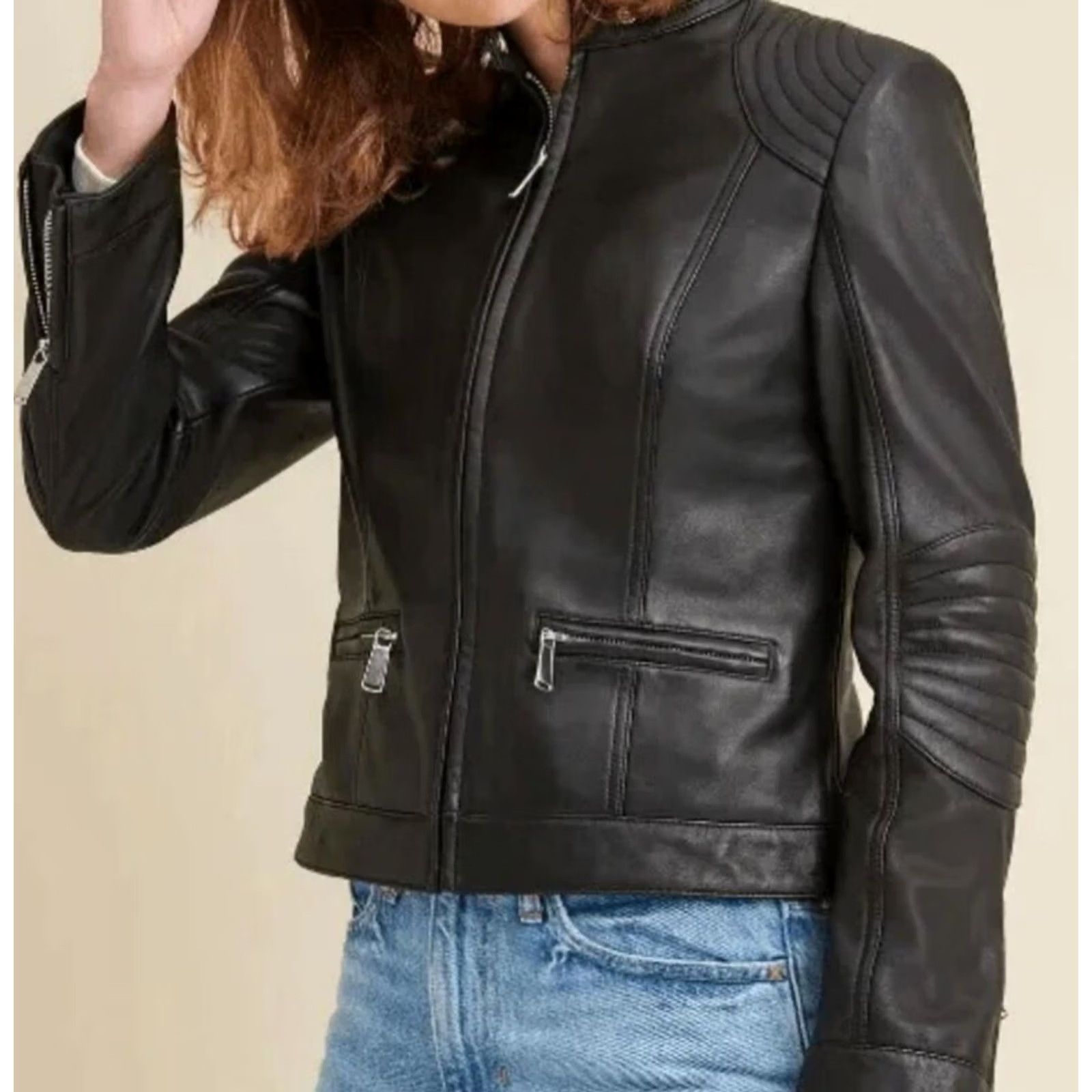 Vintage Black River Genuine Leather Cafe Motorcycle Moto Style Jacket Black Women's S Jacket Size S / US 4 / IT 40 - 4 Thumbnail