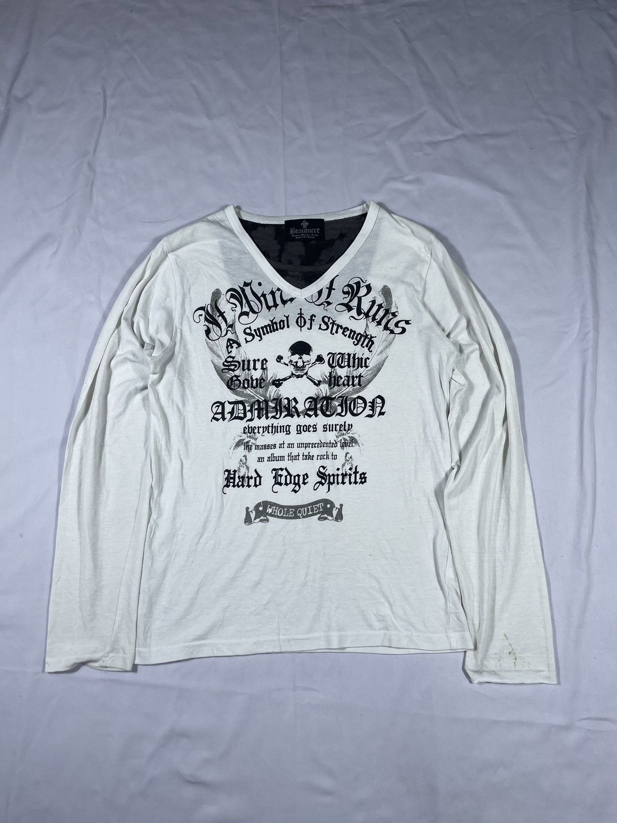 Japanese Brand Beaumere distressed Poem Skull Long sleeve gothicpunk style Size US S / EU 44-46 / 1 - 1 Thumbnail