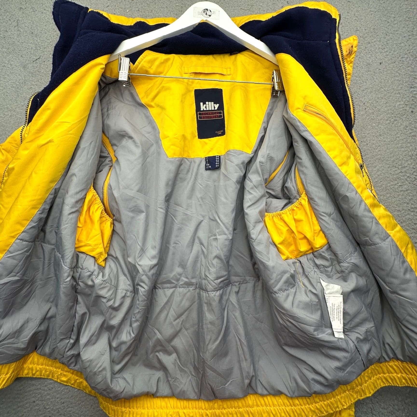 Equipment Killy Recco Jacket Mens Large Yellow Hooded Polyester Ski 44 Regular Parka Jacket Accessories Size US L / EU 52-54 / 3 - 3 Thumbnail