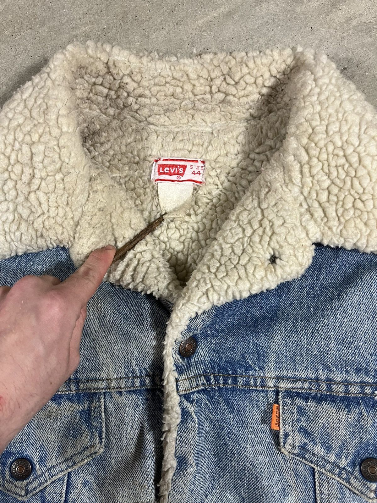 Levi's Vintage 70s Levis Orange Tab Shearling Denim Jacket Size US M / EU 48-50 / 2 - 6 Thumbnail