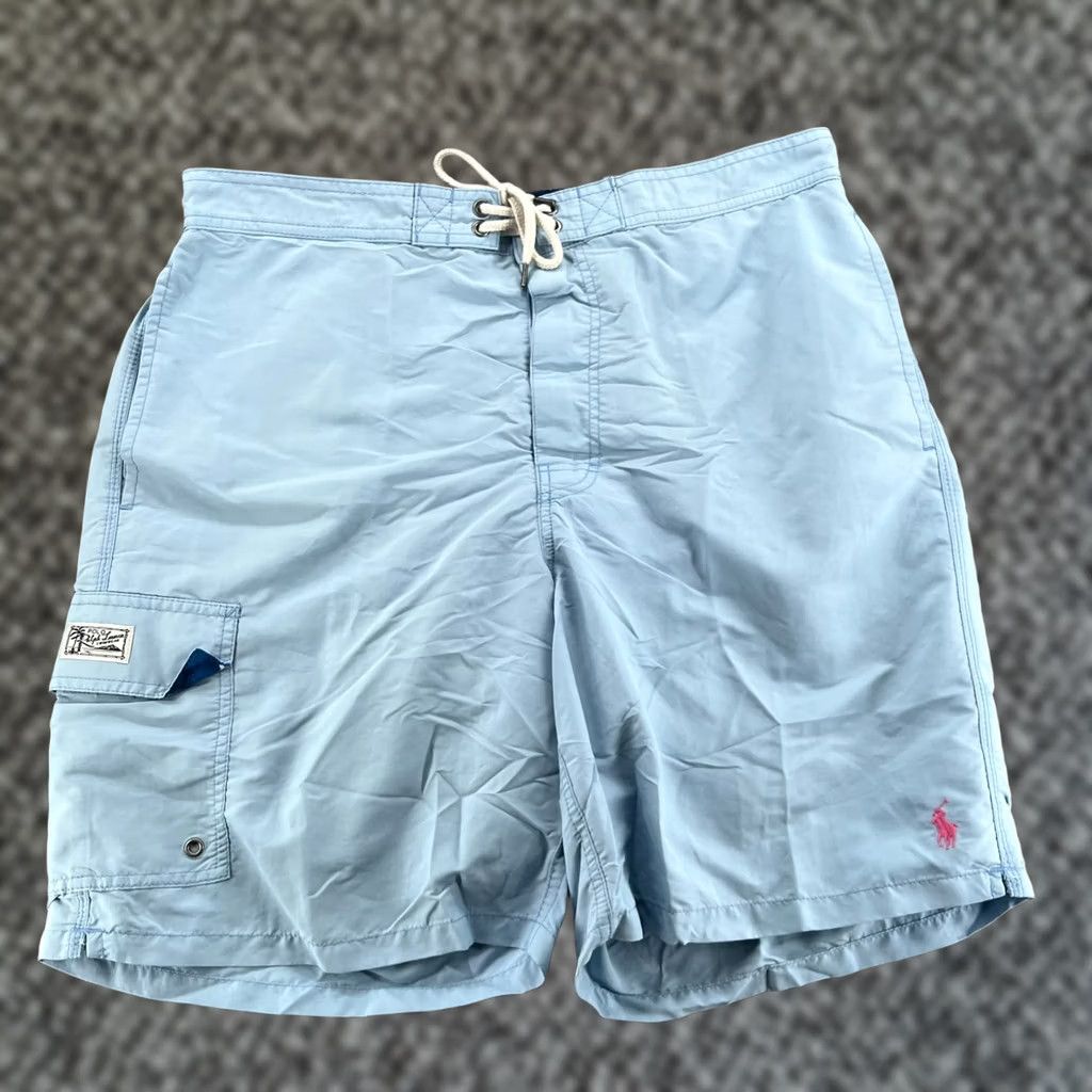 Polo Ralph Lauren Polo Ralph Lauren Swim Trunks XL Blue Cargo Pocket Pony Logo Mesh Liner Mens Size US XL / EU 56 / 4 - 1 Thumbnail