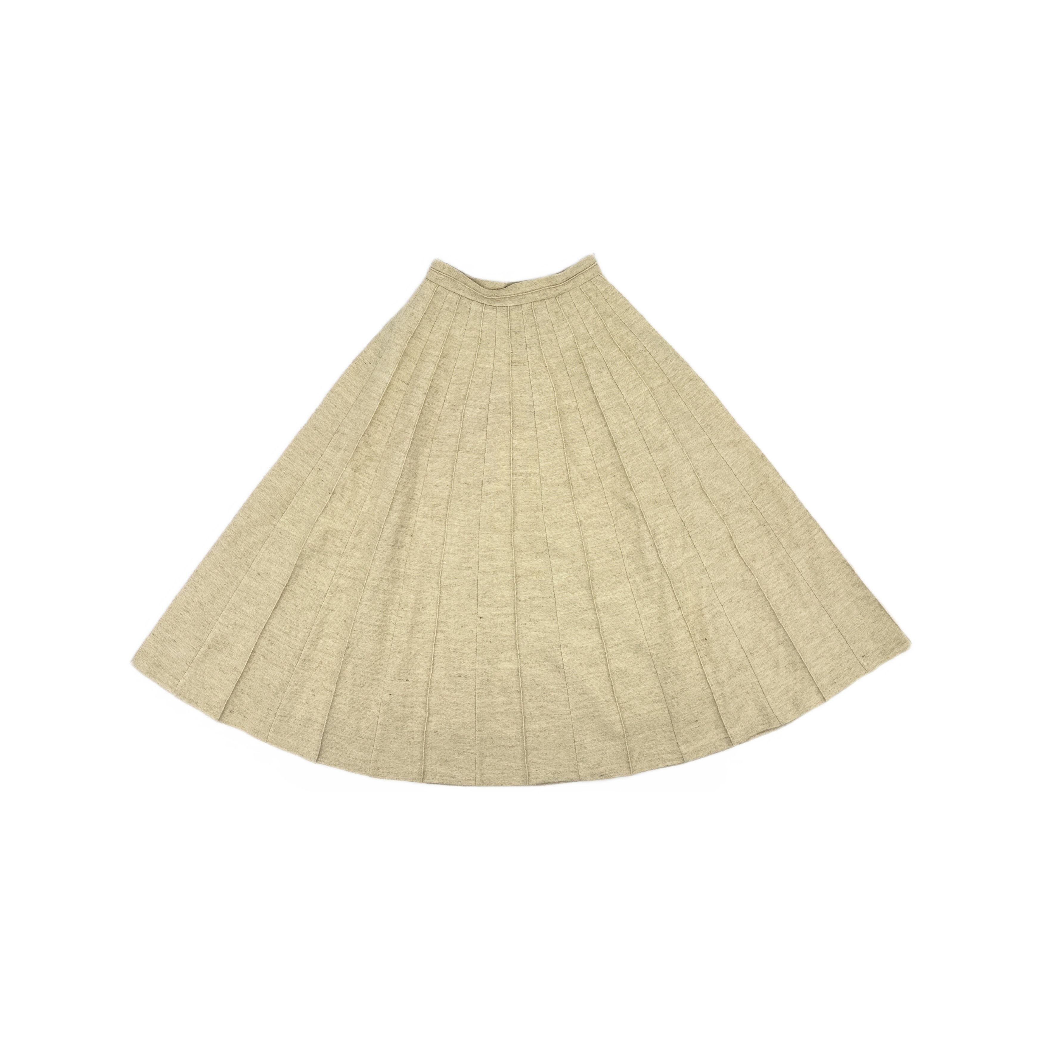 Loro Piana Loro Piana Beige Pleated Midi Skirt Size 38 Size 26" / US 2 / IT 38 - 1 Thumbnail