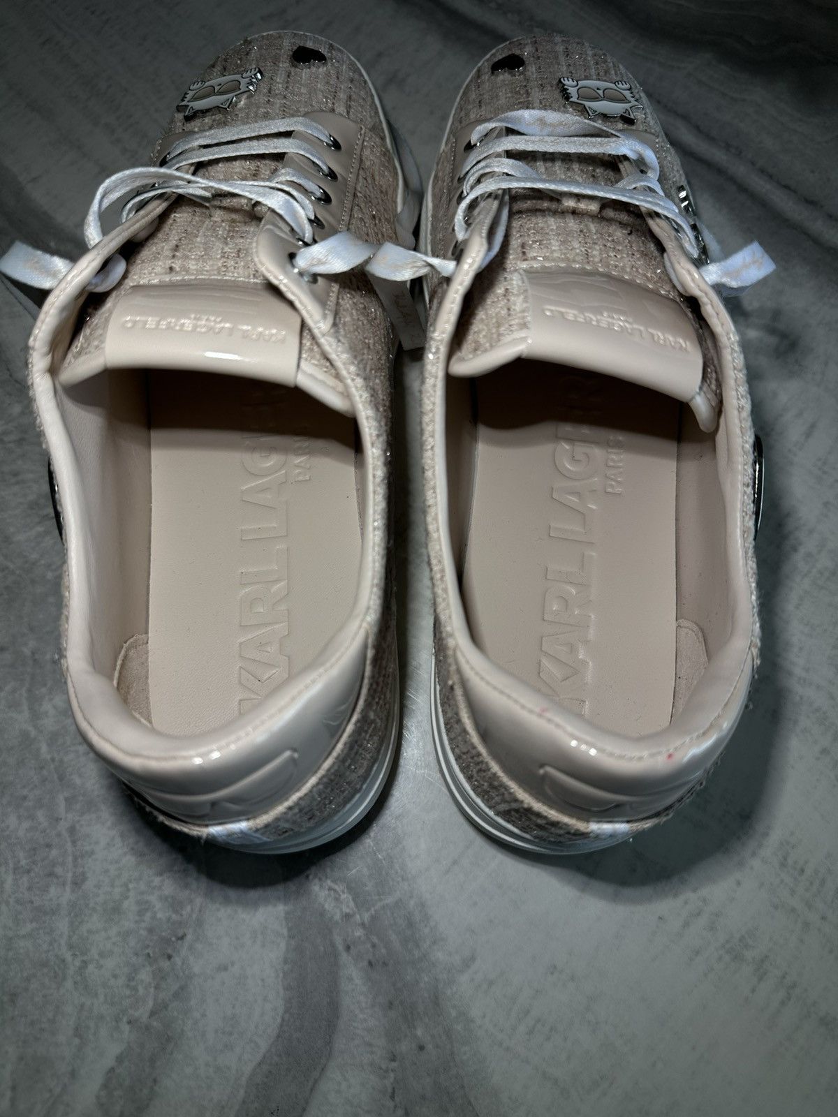 Karl Lagerfeld Karl Lagerfeld Paris Cate Pin Blush Beige Sneakers Size US 10 / IT 40 - 10 Thumbnail