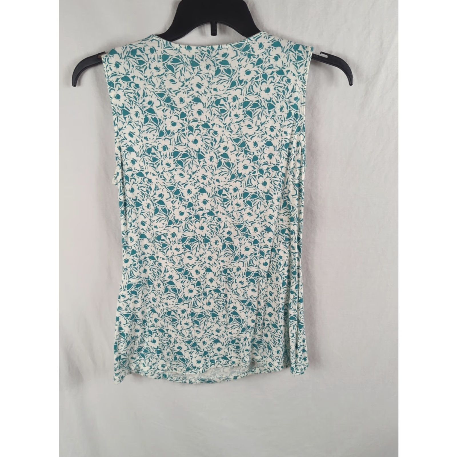 Talbots Talbots Blouse Floral Sleeveless V-Neck Faux Wrap Front Green M Regular Women's Shirt Tank Lyocell Rayon Machine Washable Size M / US 6-8 / IT 42-44 - 5 Thumbnail