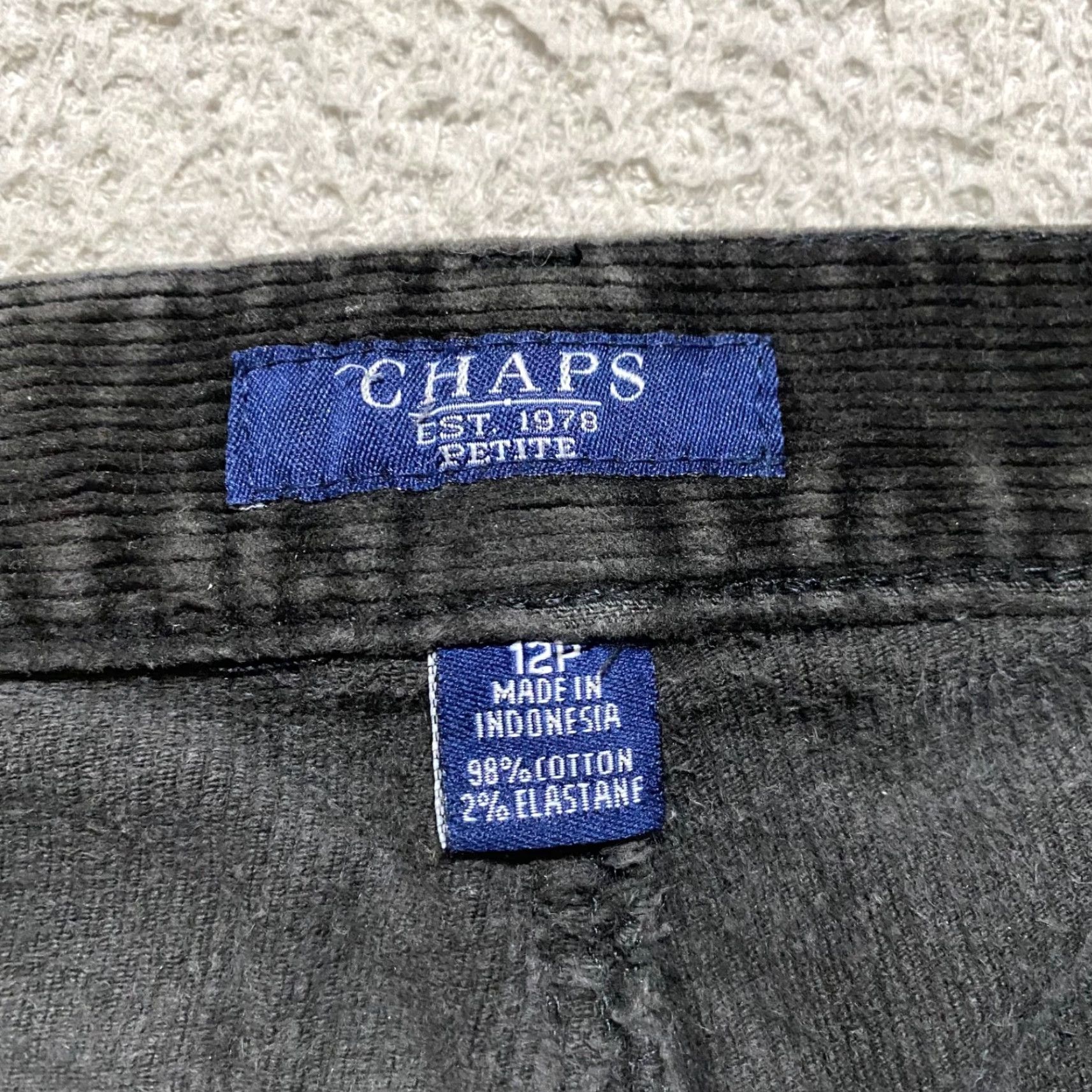 Chaps Chaps Jeans 12P Petite Gray Corduroy Straight Mid Rise 5-Pocket Design Womens Bagged? Size 34" / US 12 / IT 48 - 3 Thumbnail