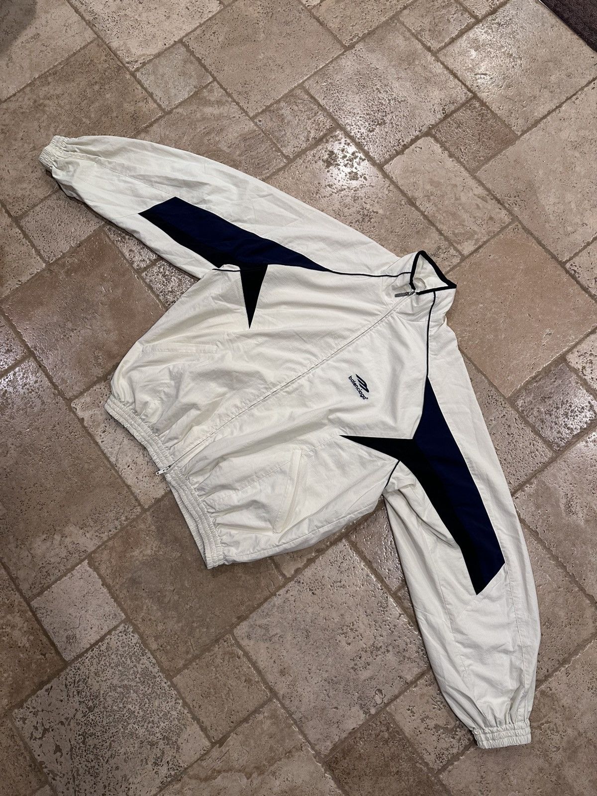 Balenciaga Balenciaga Sport Icon 3B White Zip Track Windbreaker Jacket Size US XXS / EU 40 - 4 Thumbnail
