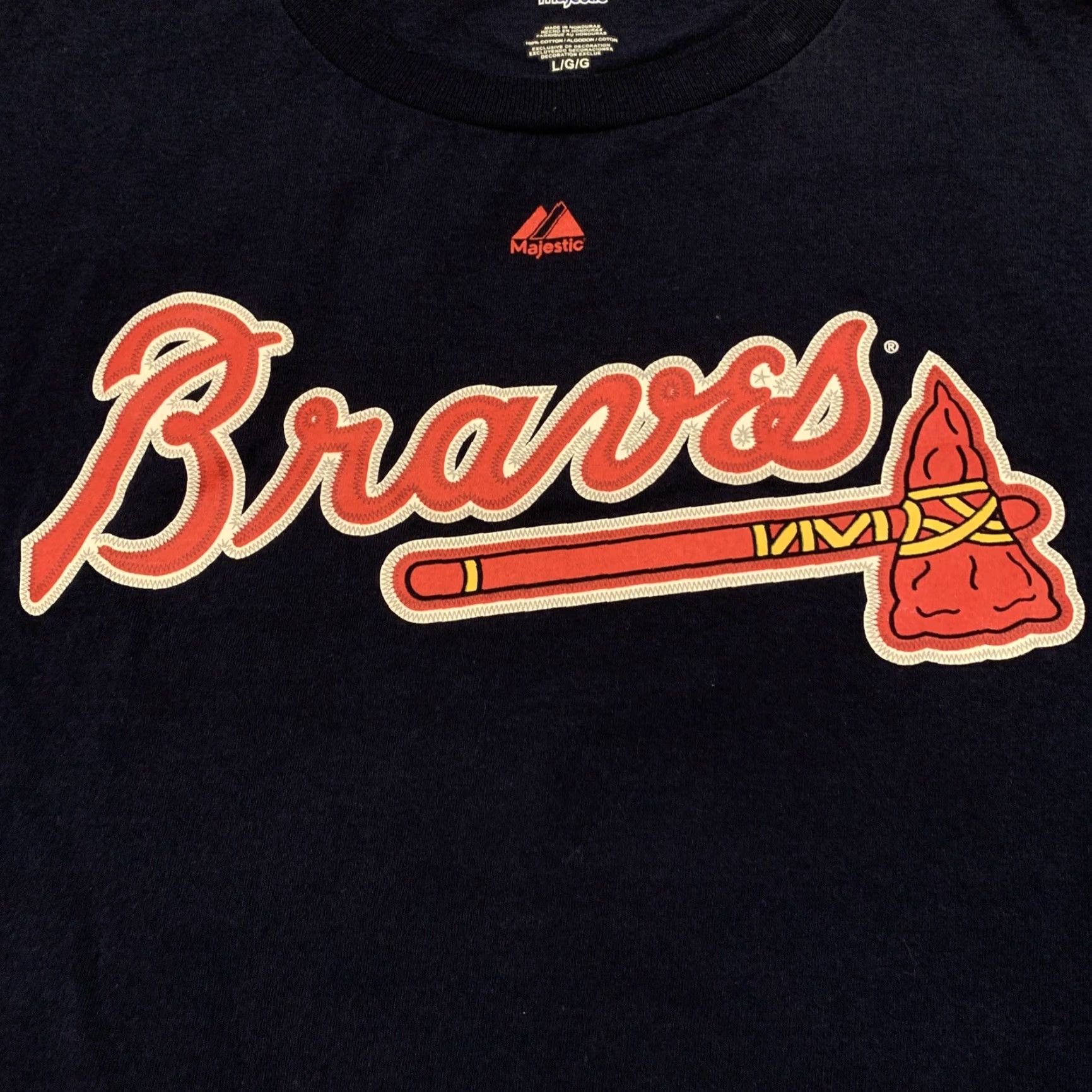 Vintage VINTAGE Freddi Gonzalez Braves T-Shirt L Men Blue 33 Majestic Atlanta Baseball Shirt Mens Size Large Size US L / EU 52-54 / 3 - 2 Thumbnail